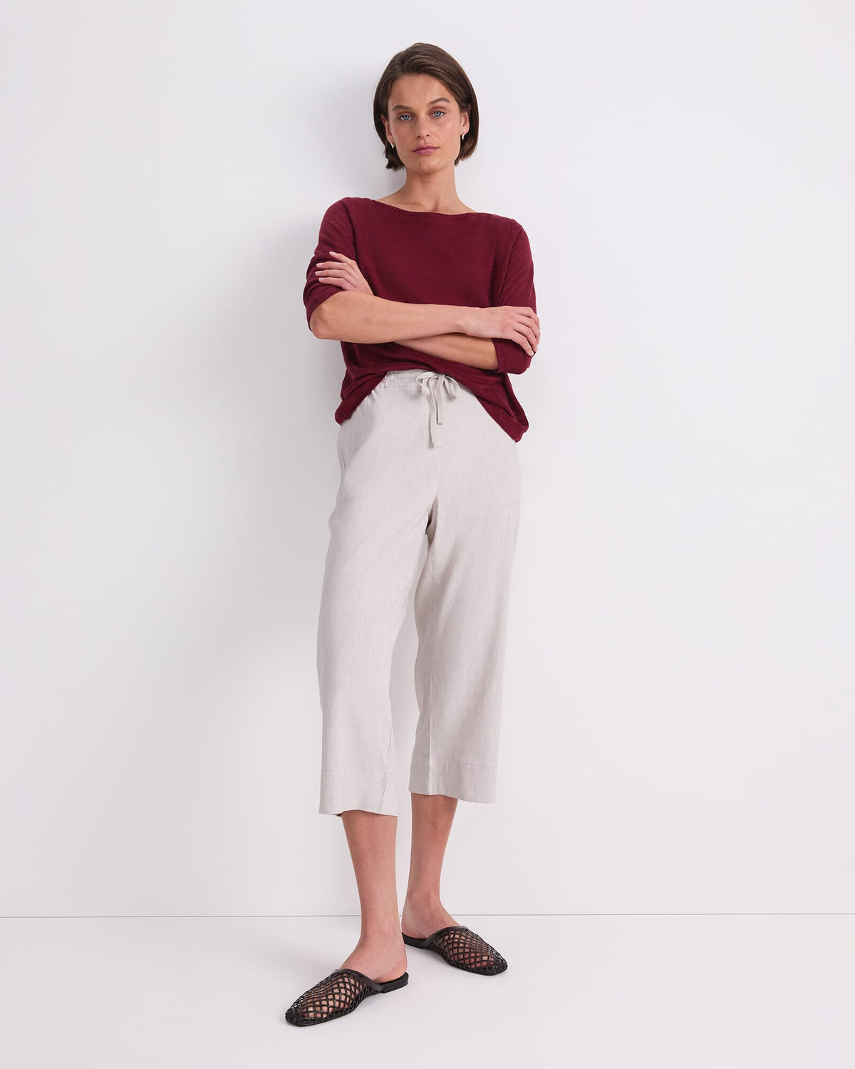 Rosa Crop Linen Pant
