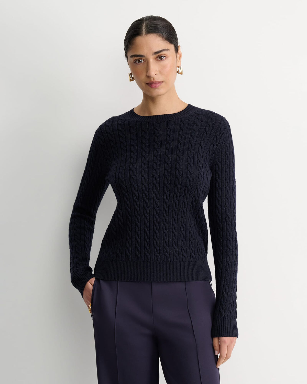 Merino Wool Baby Cable Sweater