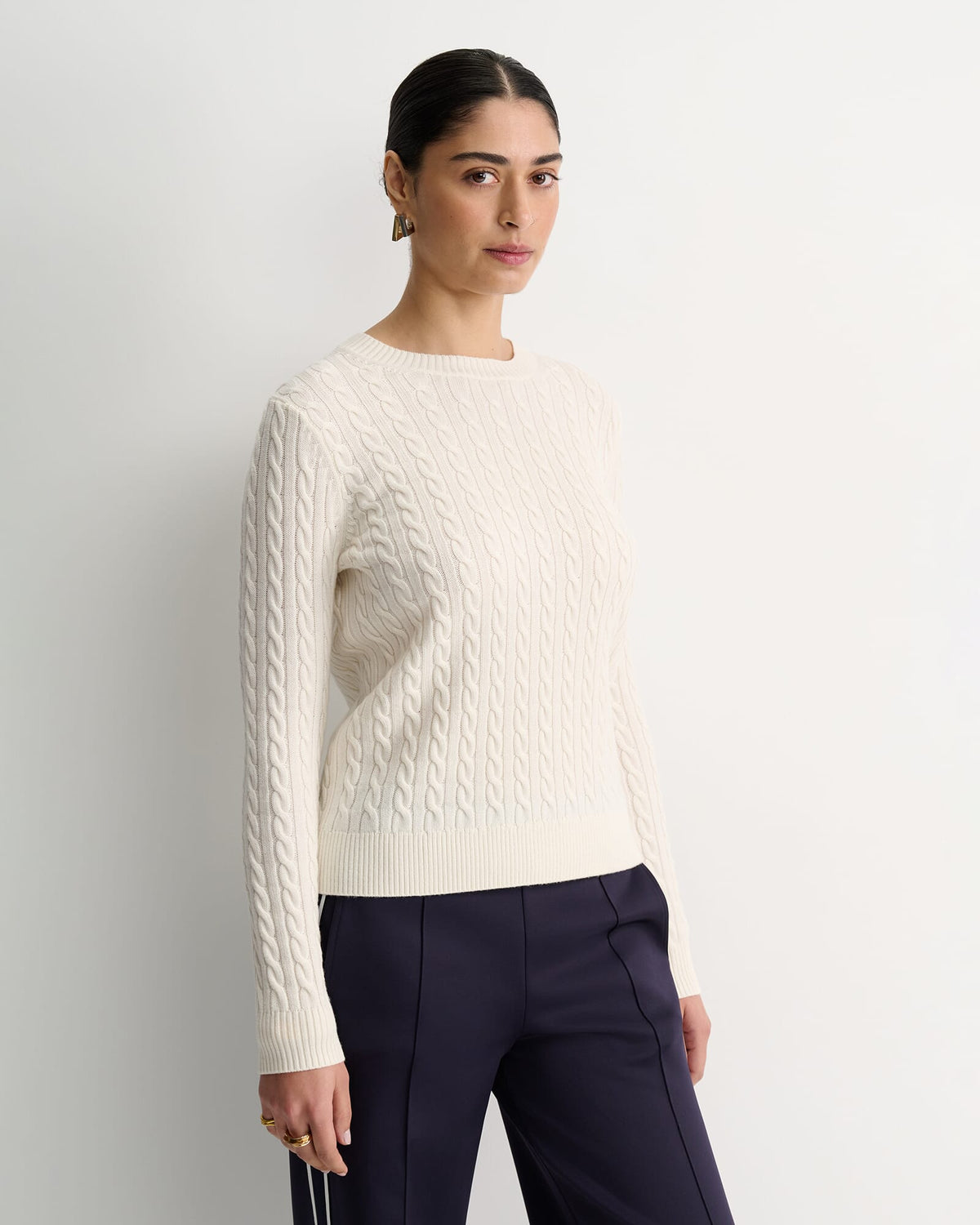 Merino Wool Baby Cable Sweater