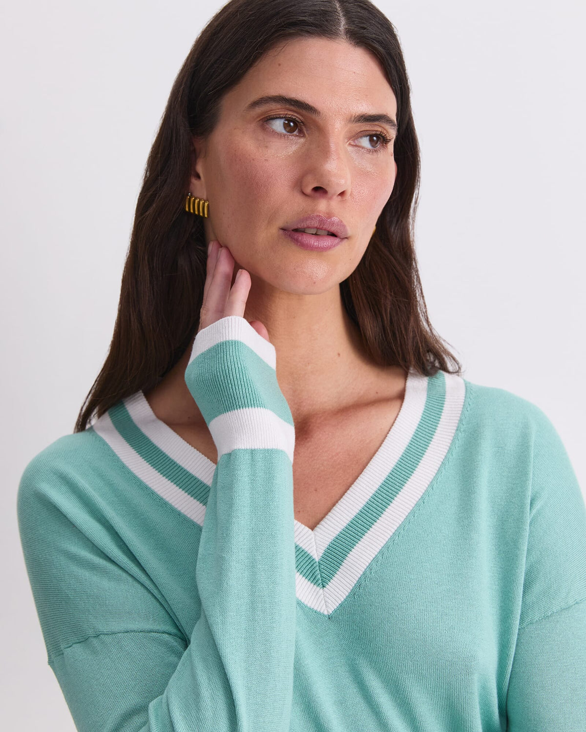 Alphine Silk Blend V-Neck Sweater