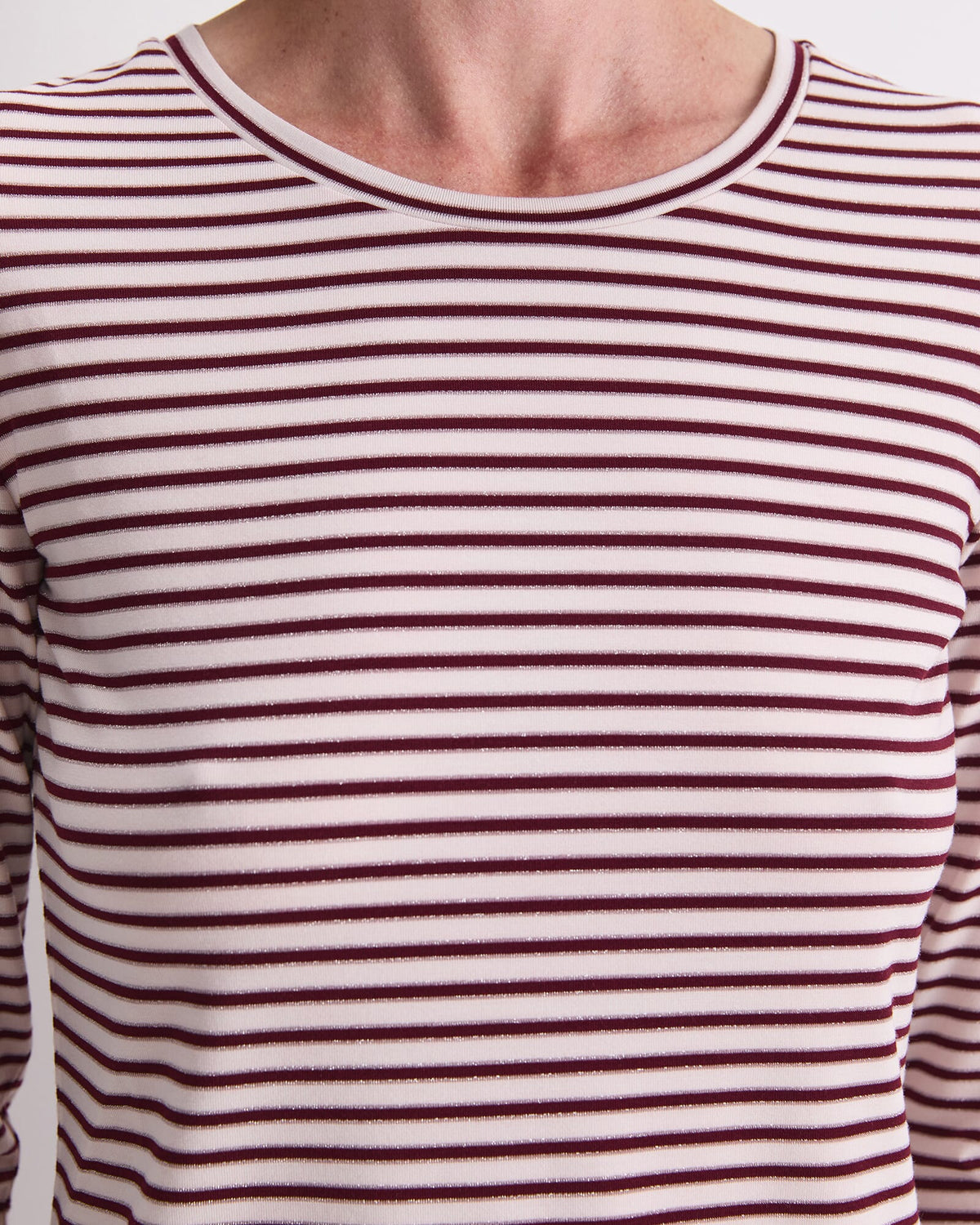 Stripe Lurex Long Sleeve Magic Tee