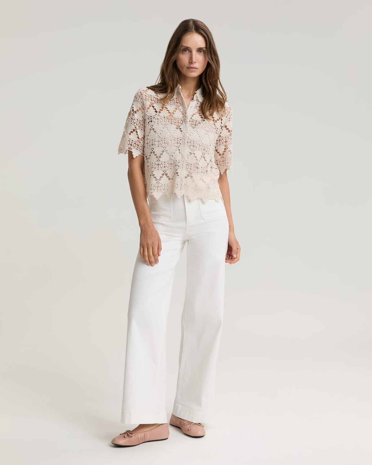 Ariana Lace Cropped Shirt