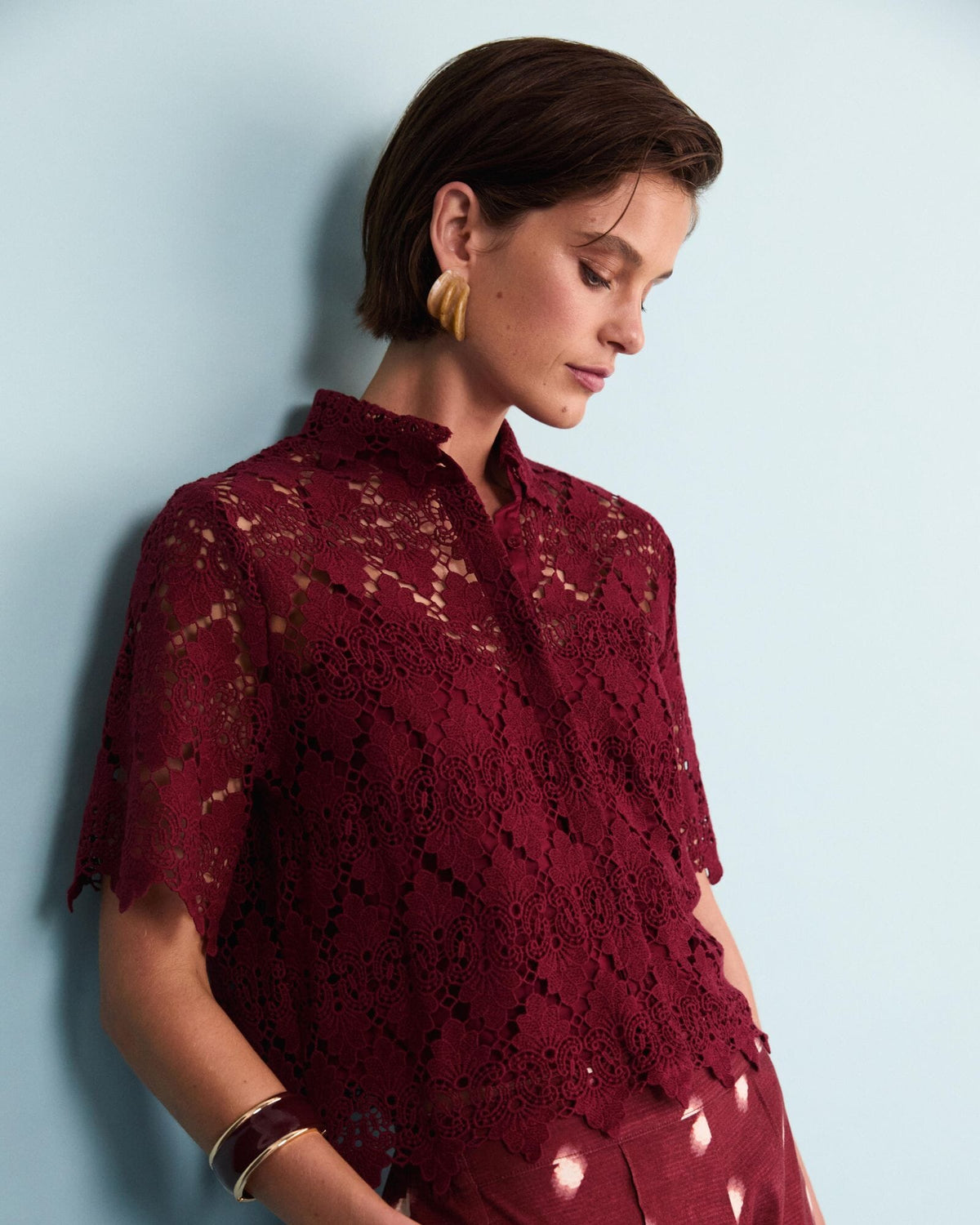 Ariana Lace Cropped Shirt