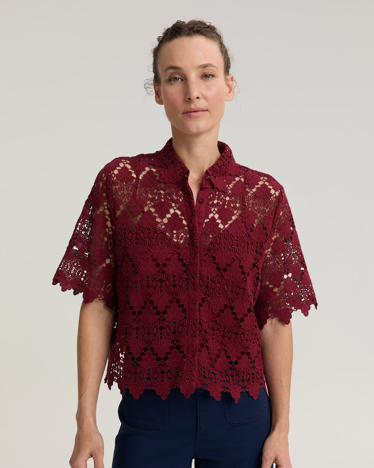 Ariana Lace Cropped Shirt