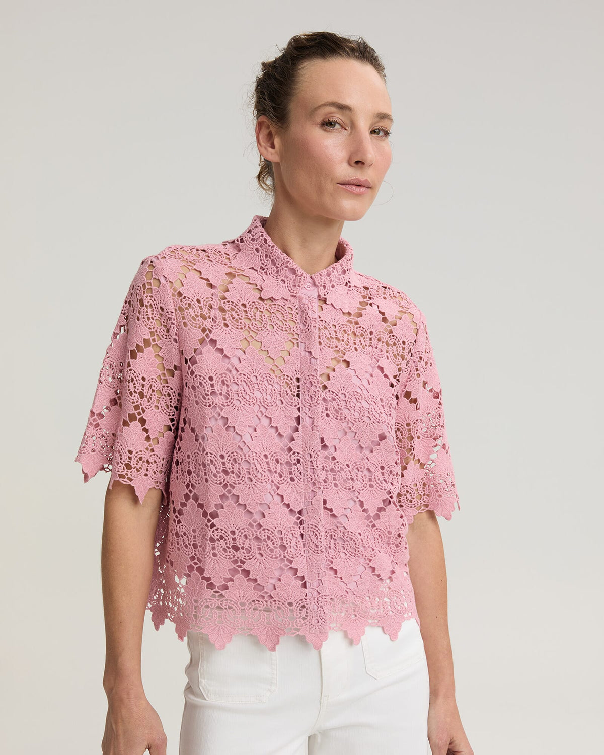 Ariana Lace Cropped Shirt