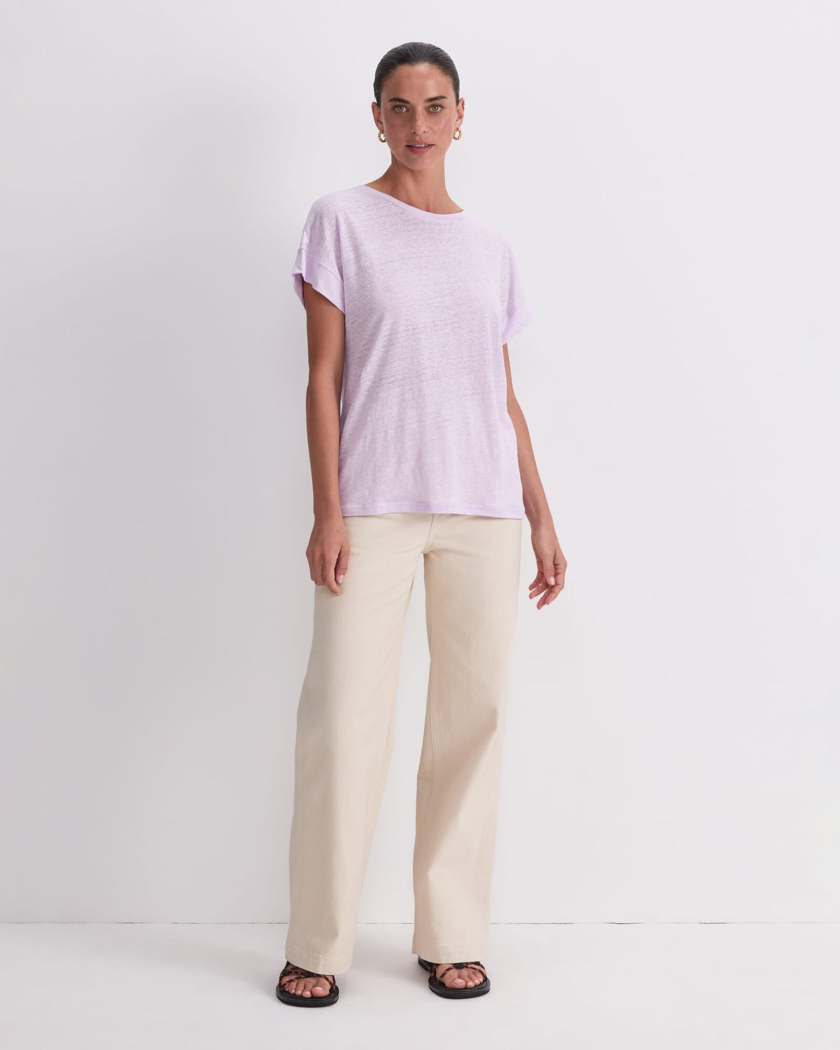 Tonia Crew Neck Linen Tee
