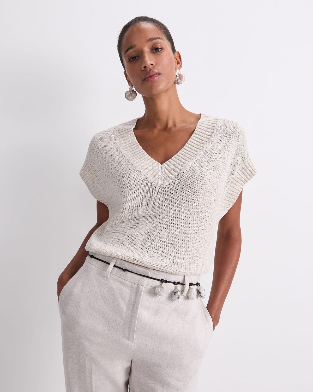 Josie Tape Yarn V-Neck Tank