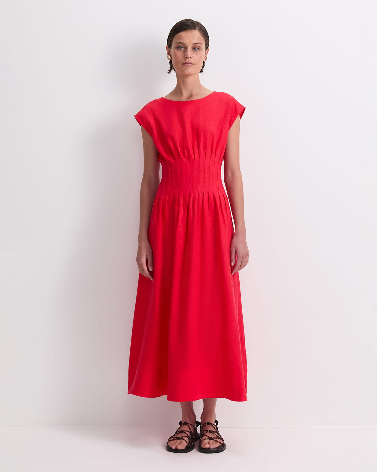 Ariana Pintuck Linen Dress