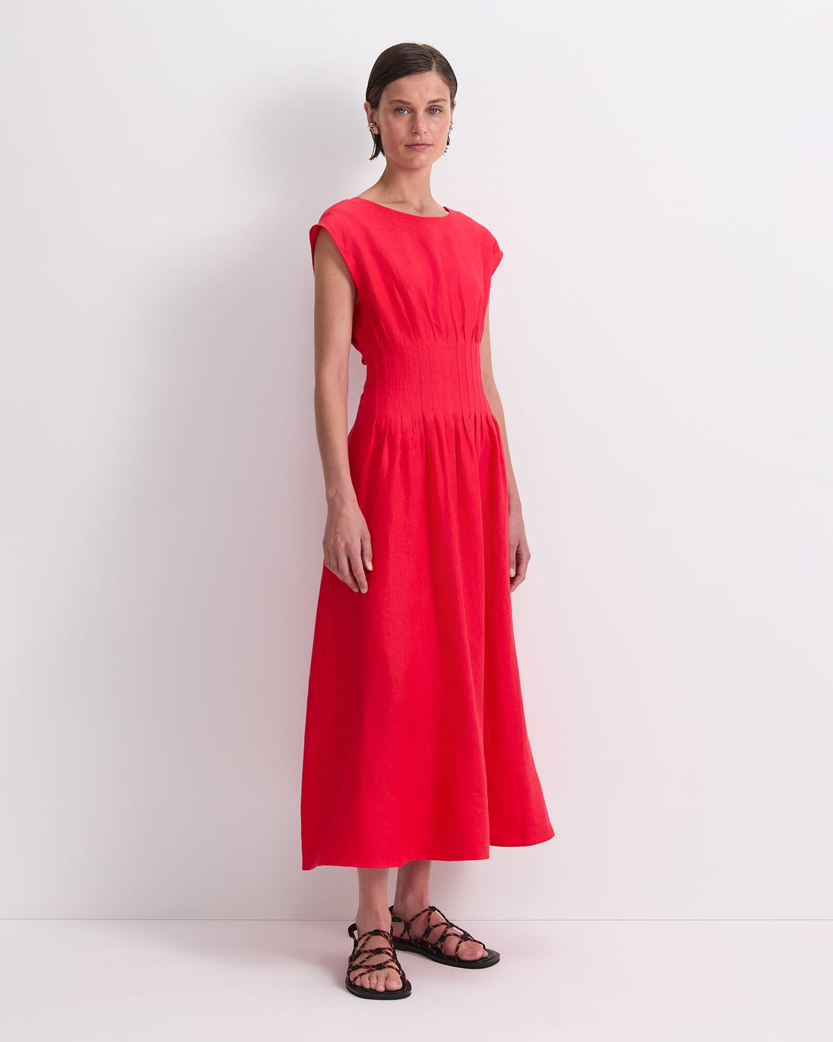 Ariana Pintuck Linen Dress