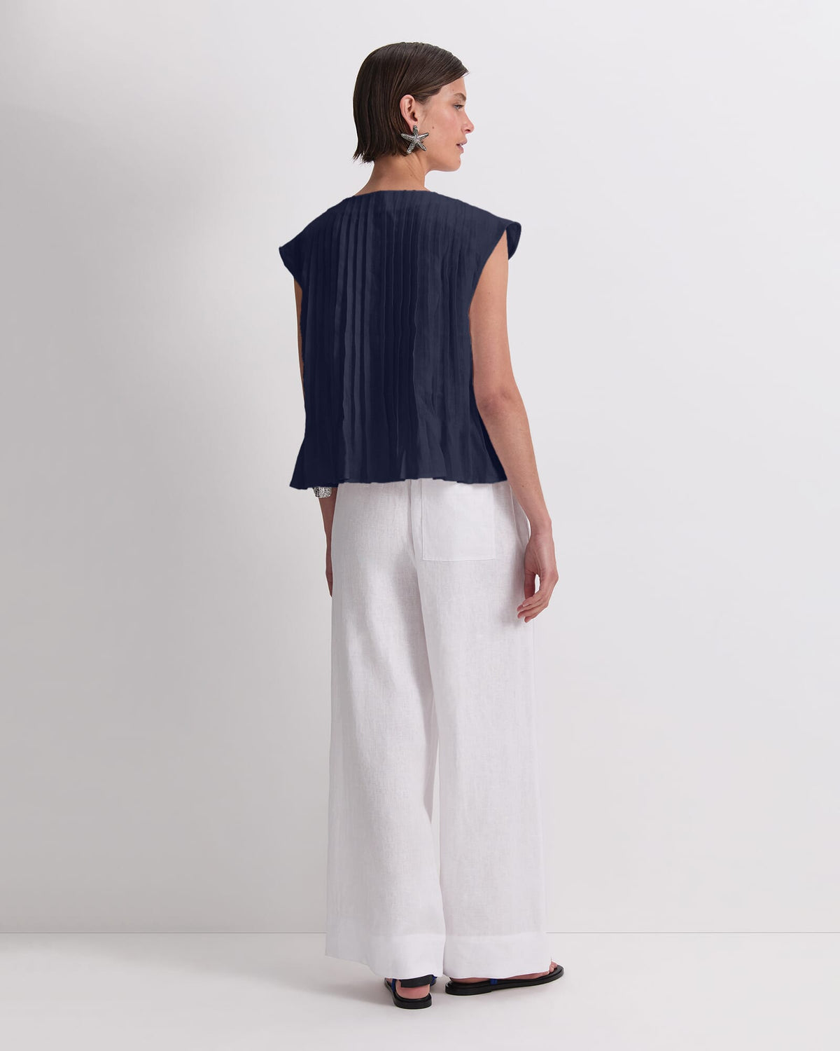 Ariana Pintuck Linen Blouse
