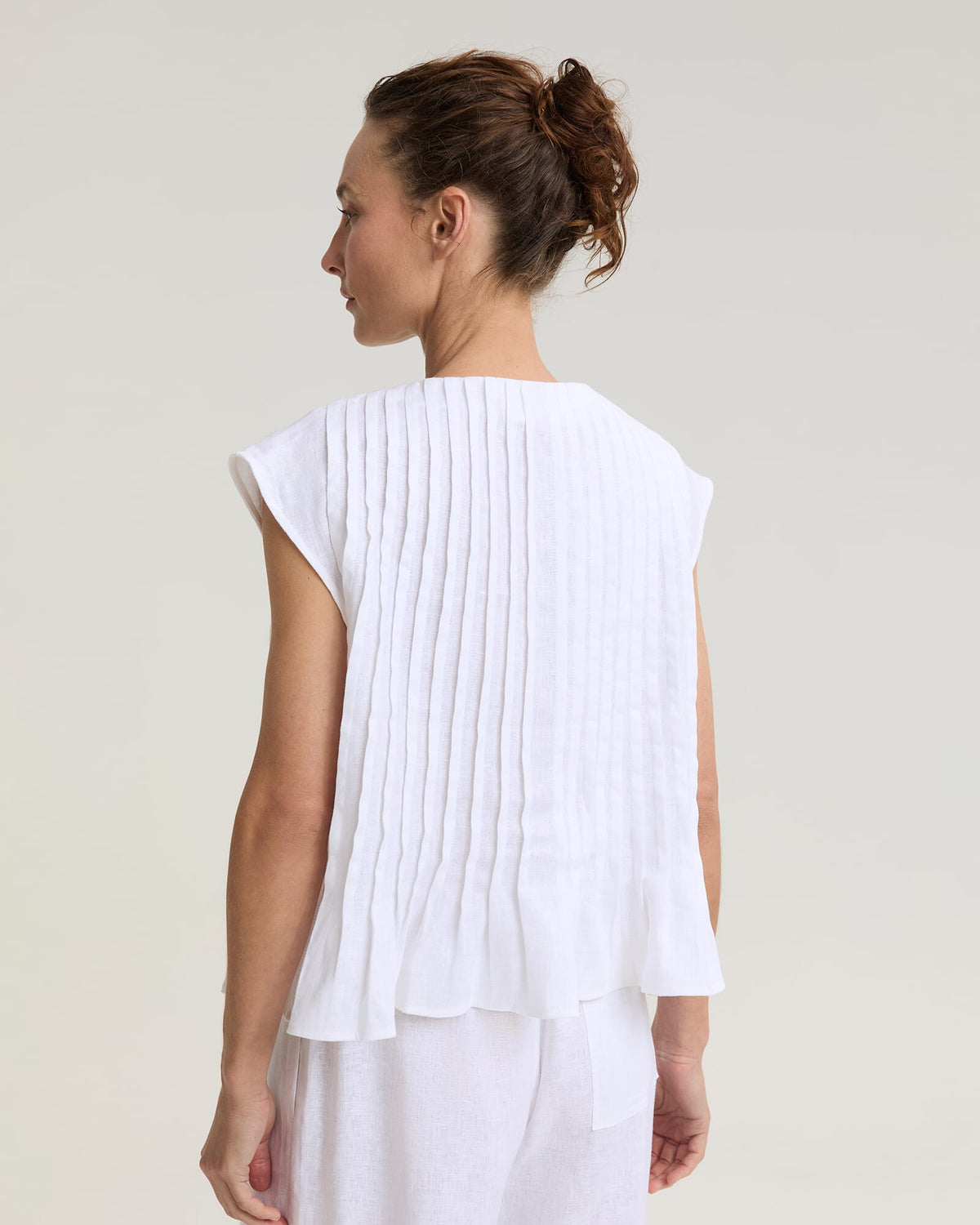 Ariana Pintuck Linen Blouse