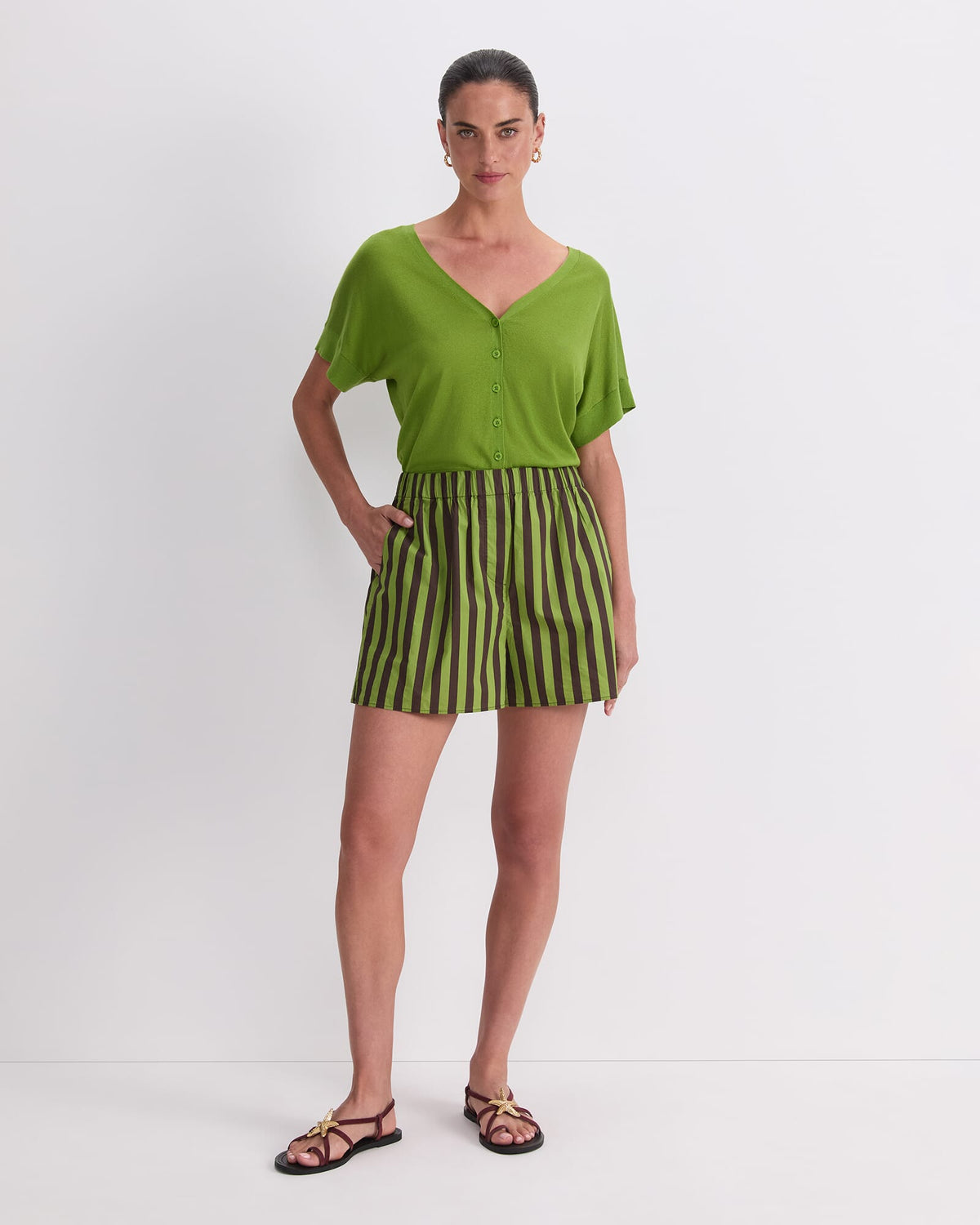 Tara Stripe Cotton Short