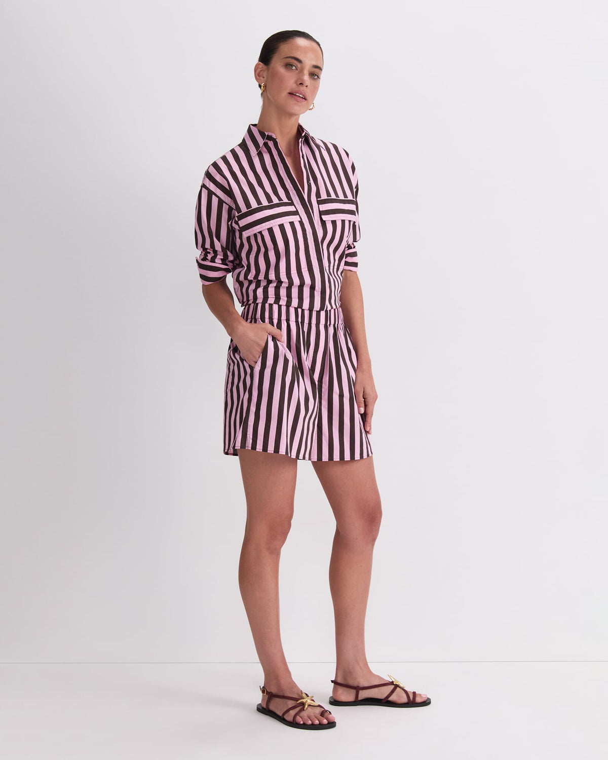 Tara Stripe Cotton Short