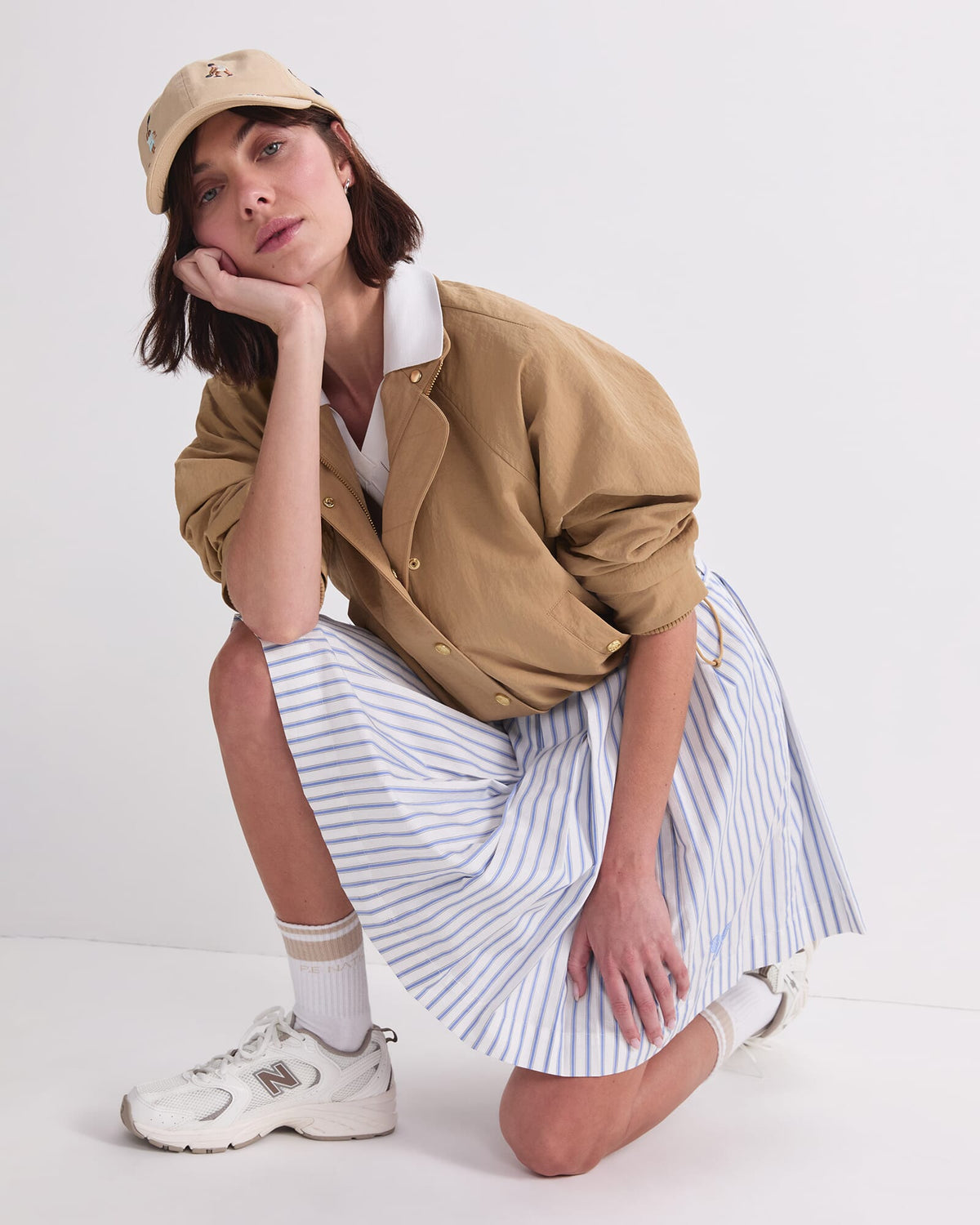 Logo Stripe Tennis Skirt
