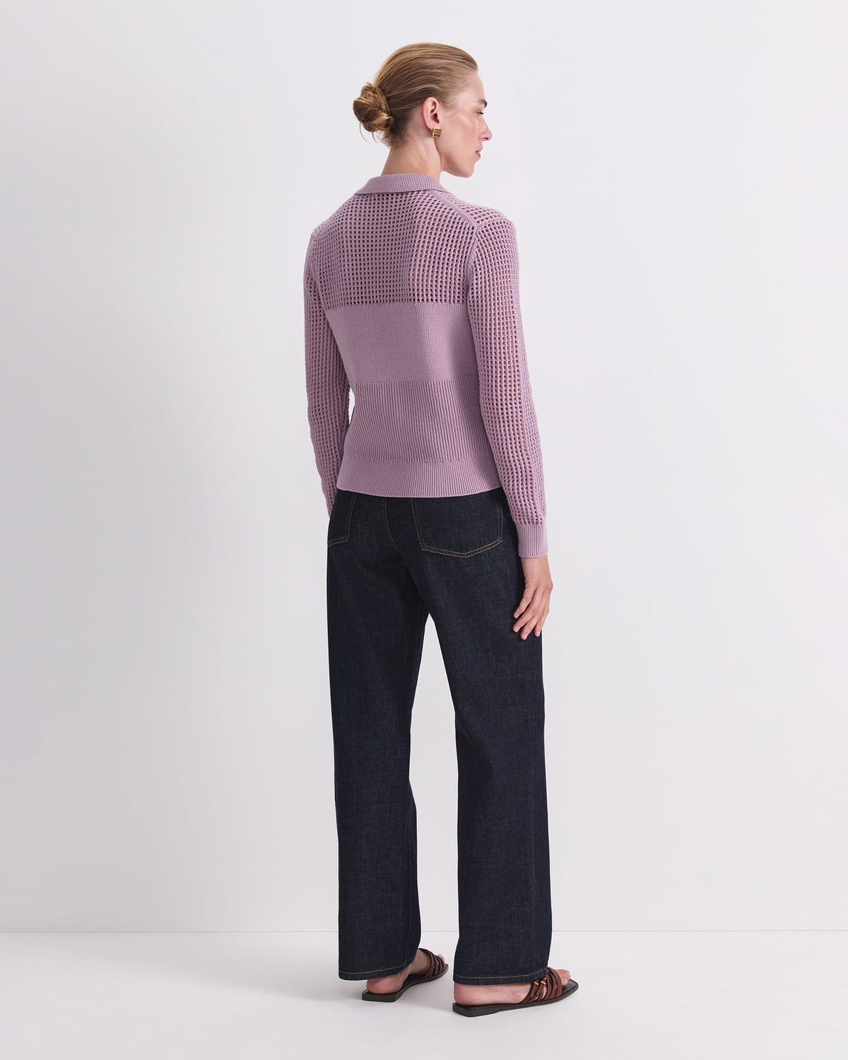 Elka Pointelle Shirt Cardigan
