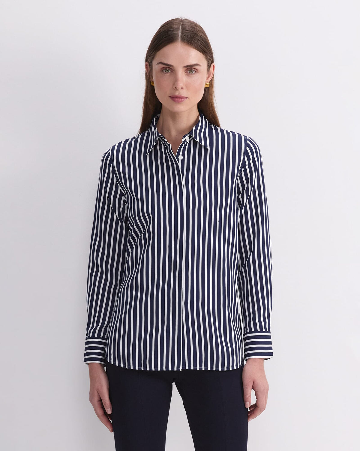 Hannah Stripe Cotton Silk Shirt
