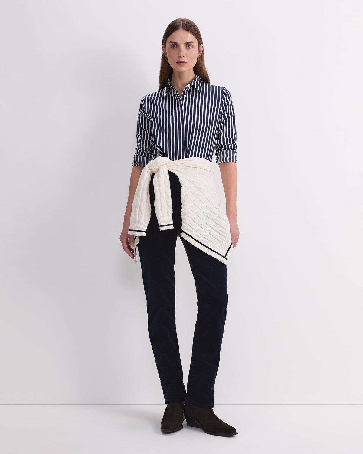 Hannah Stripe Cotton Silk Shirt