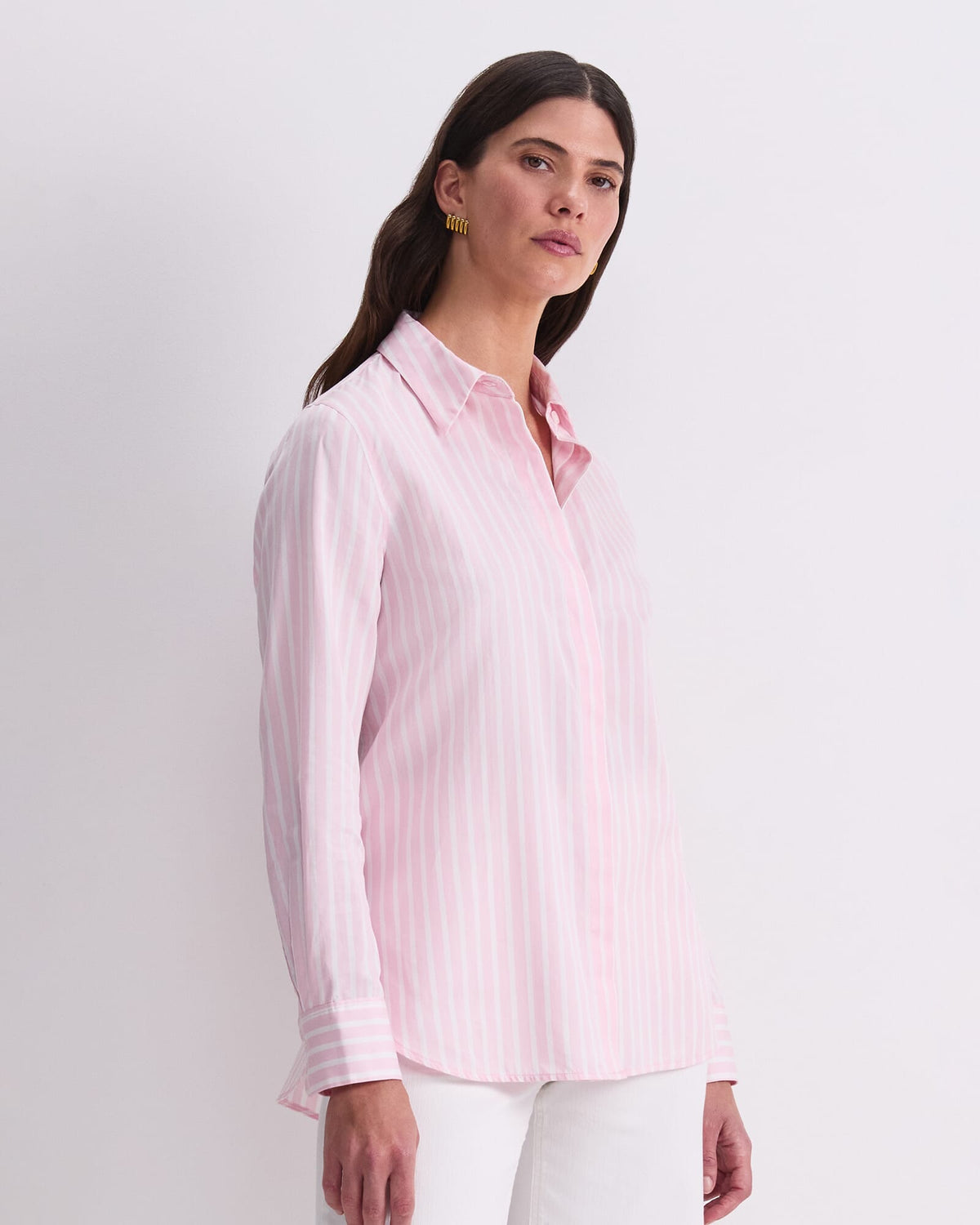 Hannah Stripe Cotton Silk Shirt