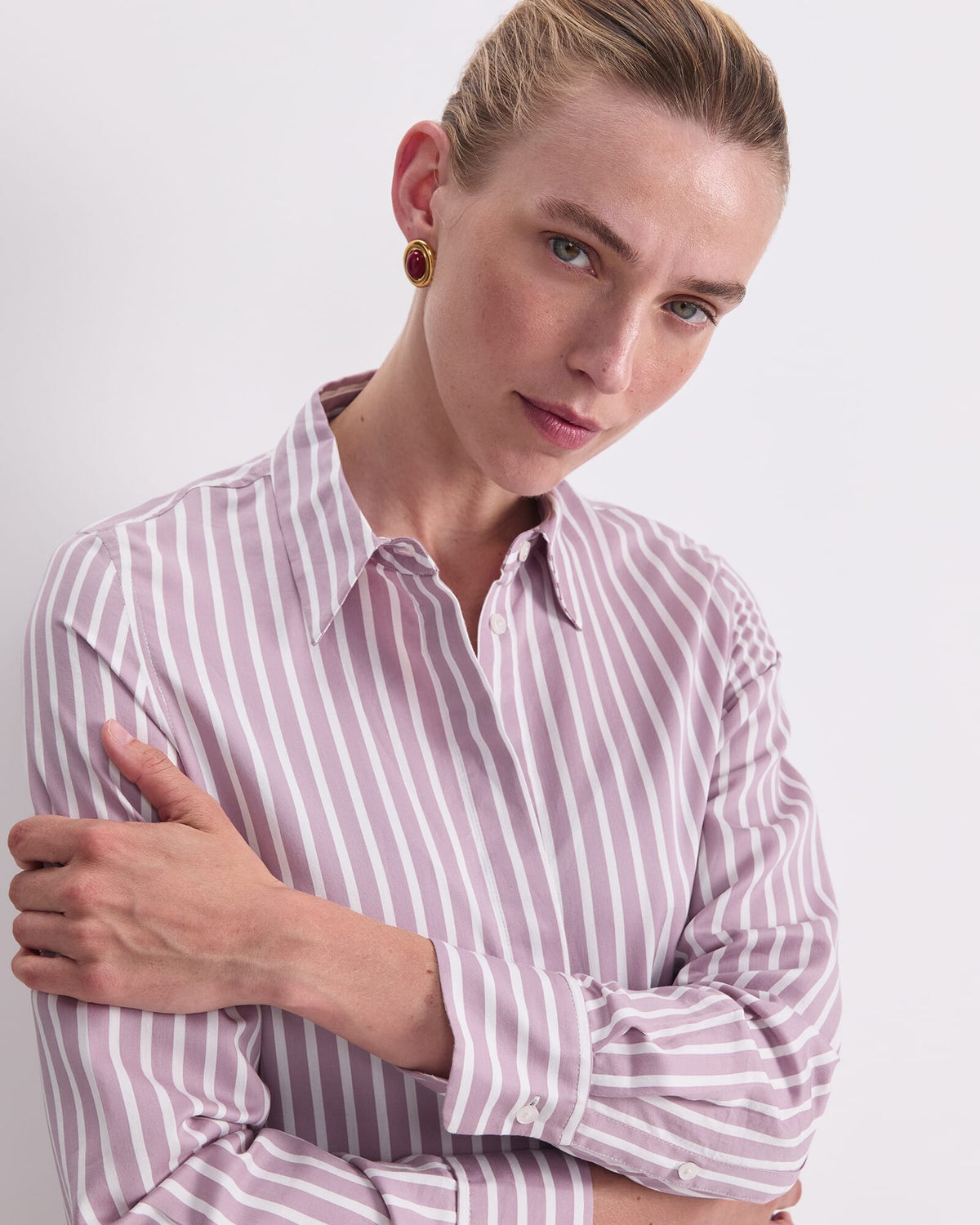 Hannah Stripe Cotton Silk Shirt