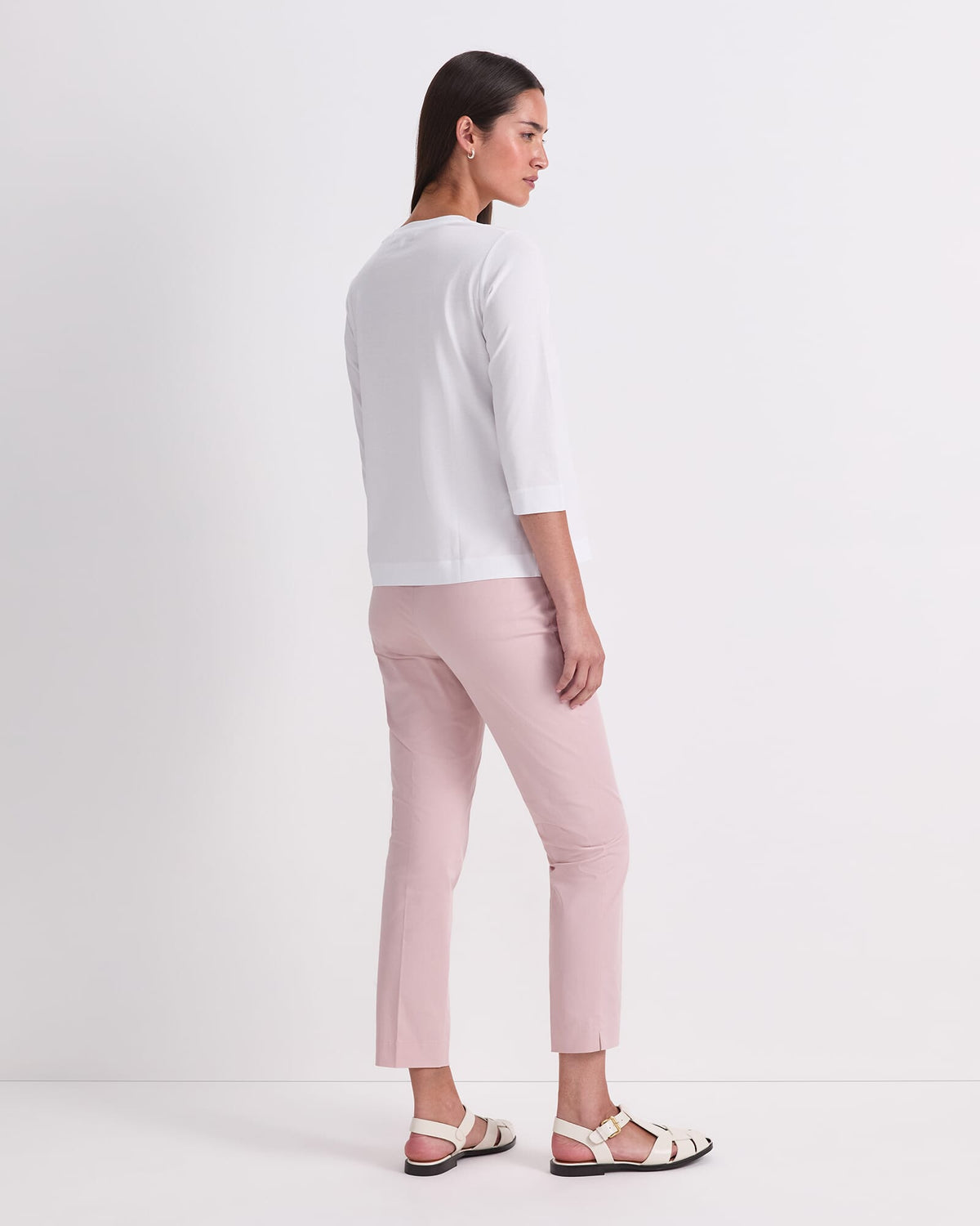 Mercerised Cotton Three Quarter Sleeve Tee