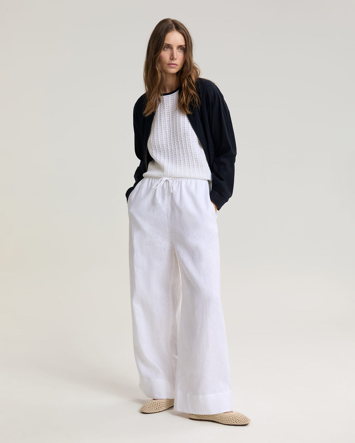 Ariana Wide Leg Linen Pant