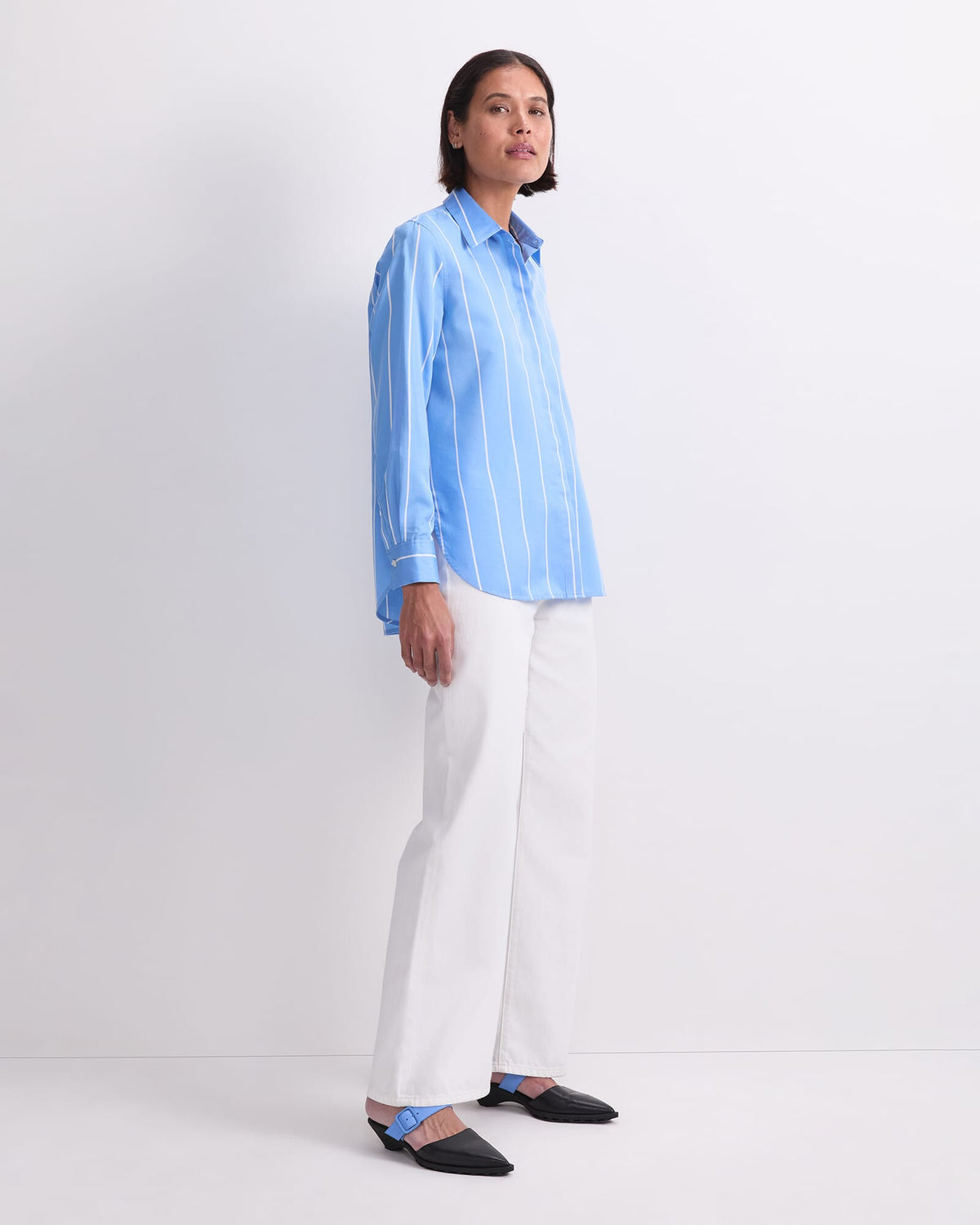 Hannah Stripe Cotton Silk Shirt
