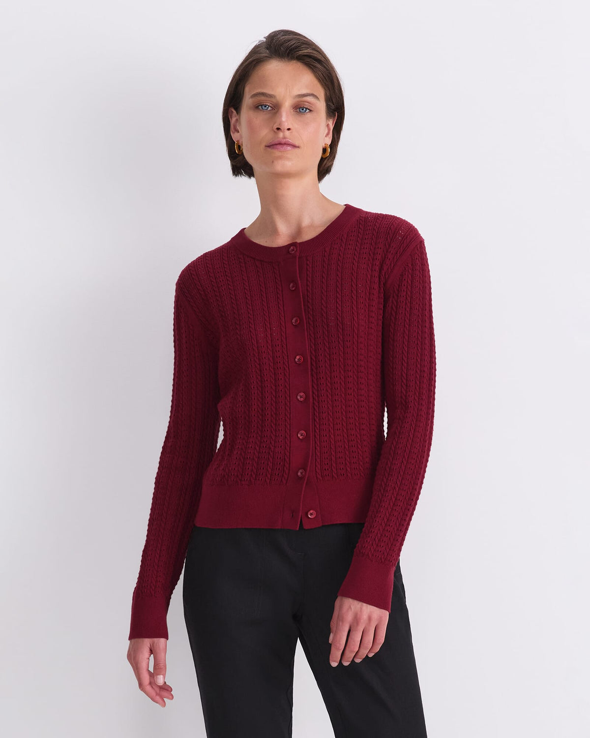 Elka Cable Pointelle Cardigan