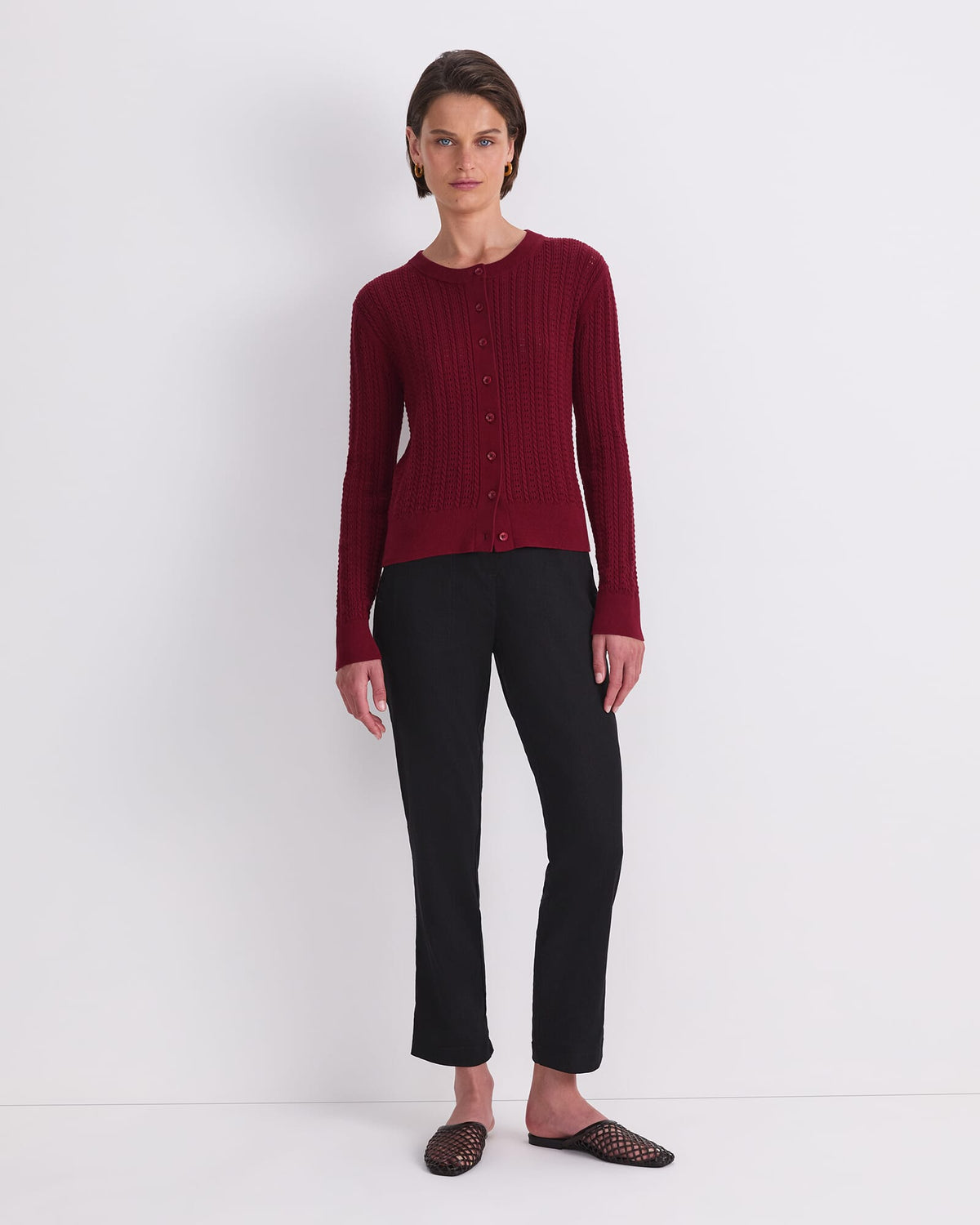 Elka Cable Pointelle Cardigan