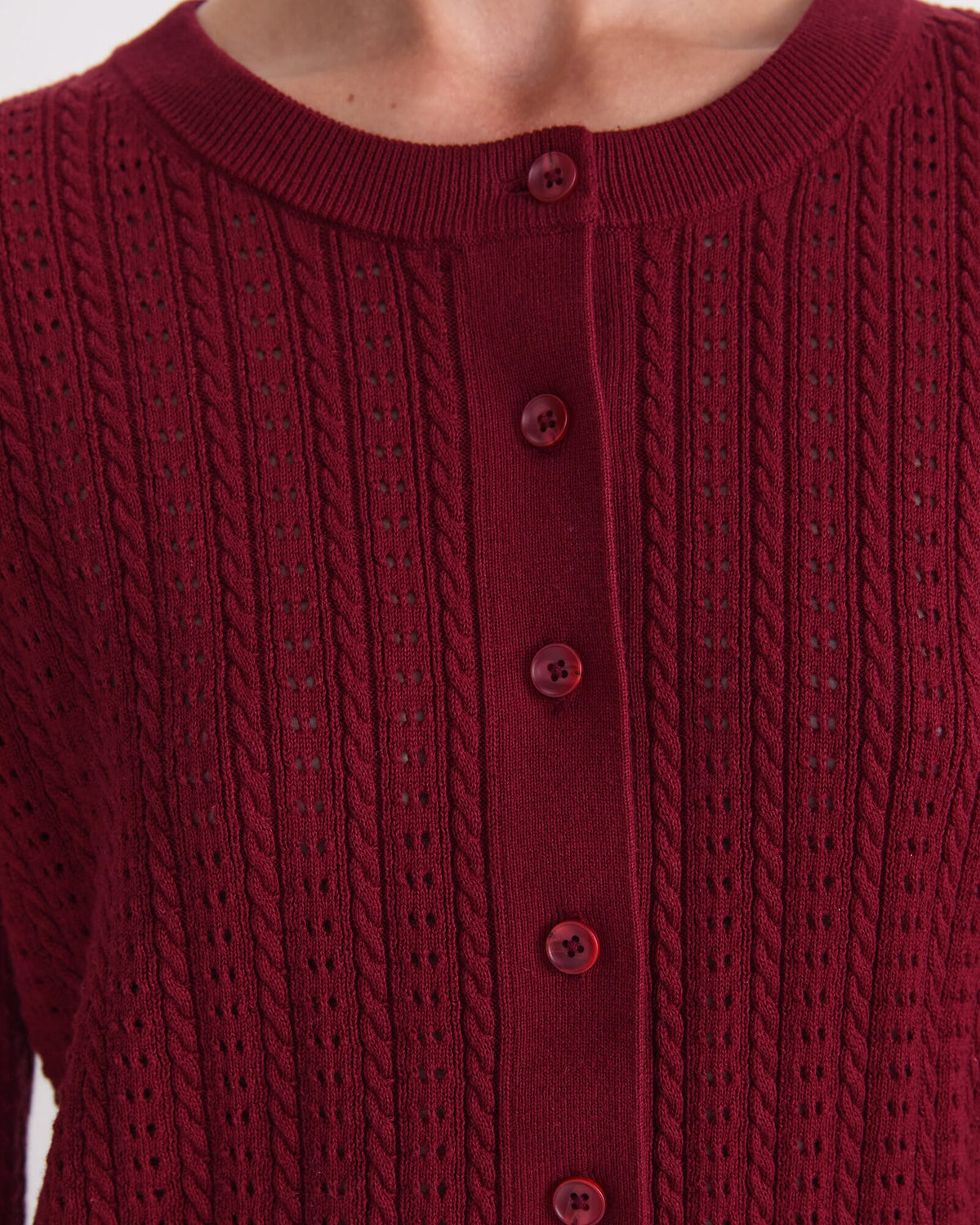 Elka Cable Pointelle Cardigan