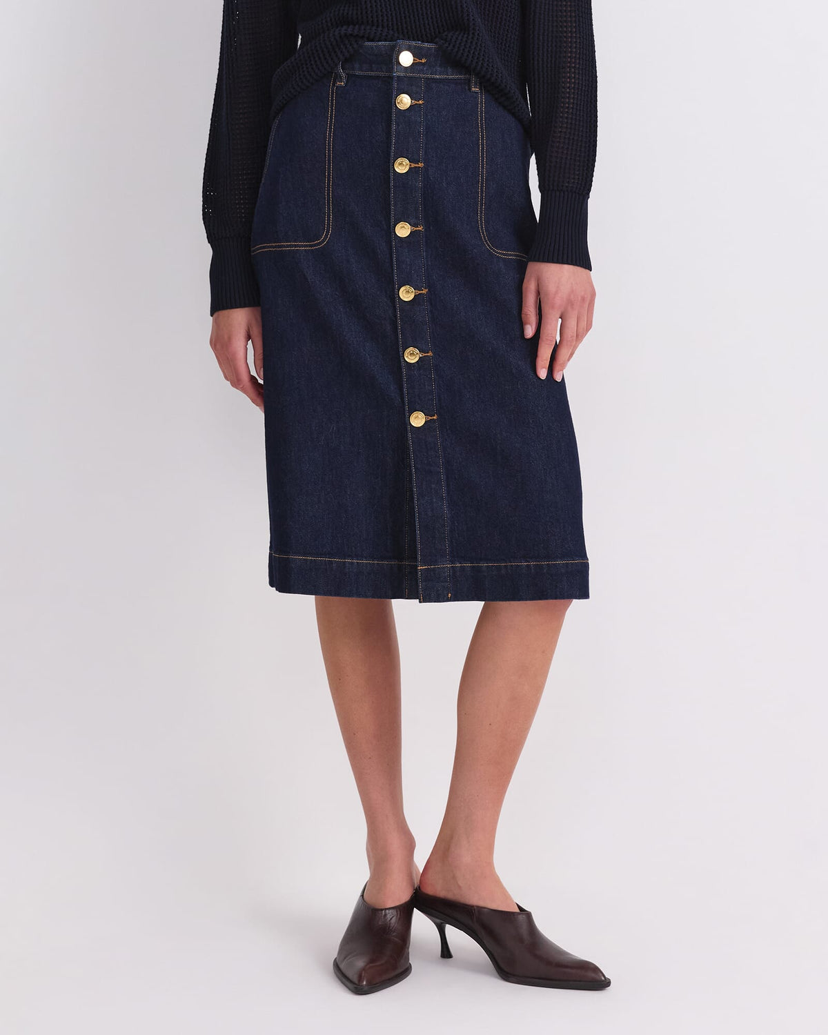 Peyton Denim Midi Skirt