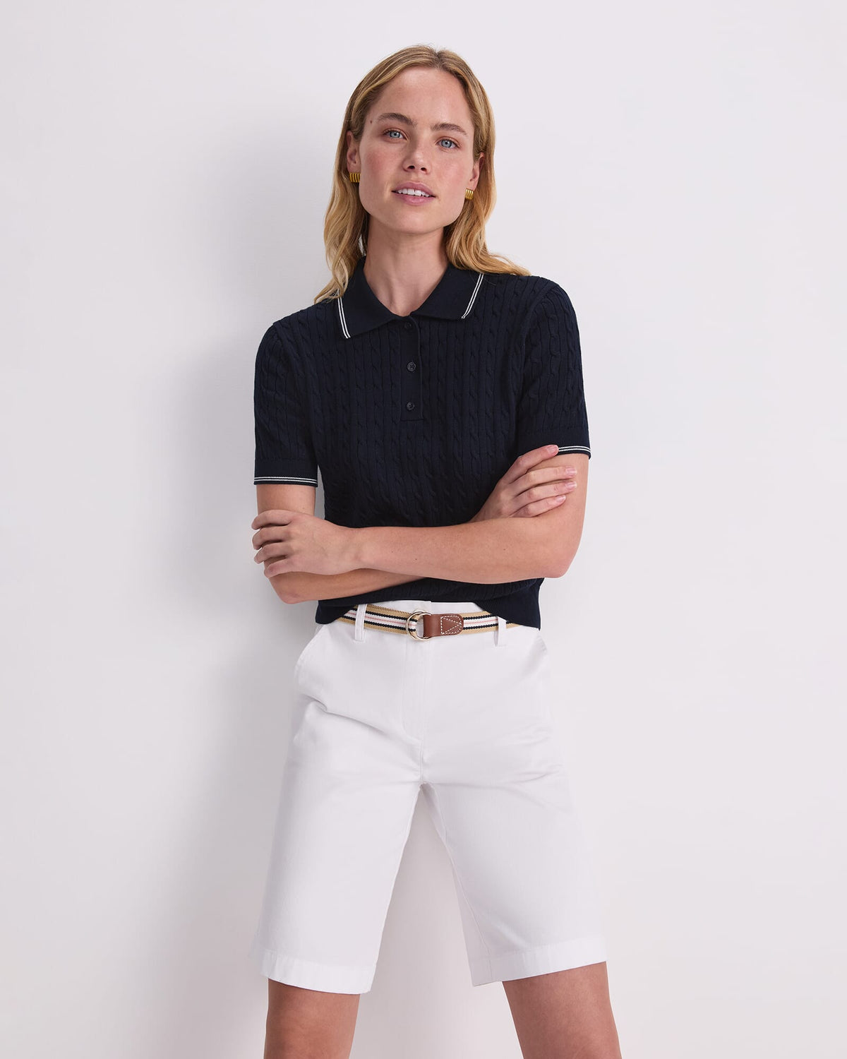 Chiffon Cotton Cable Polo