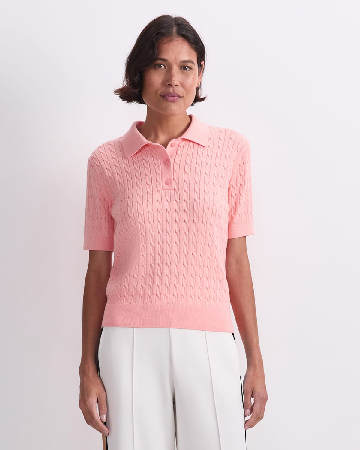 Chiffon Cotton Cable Polo