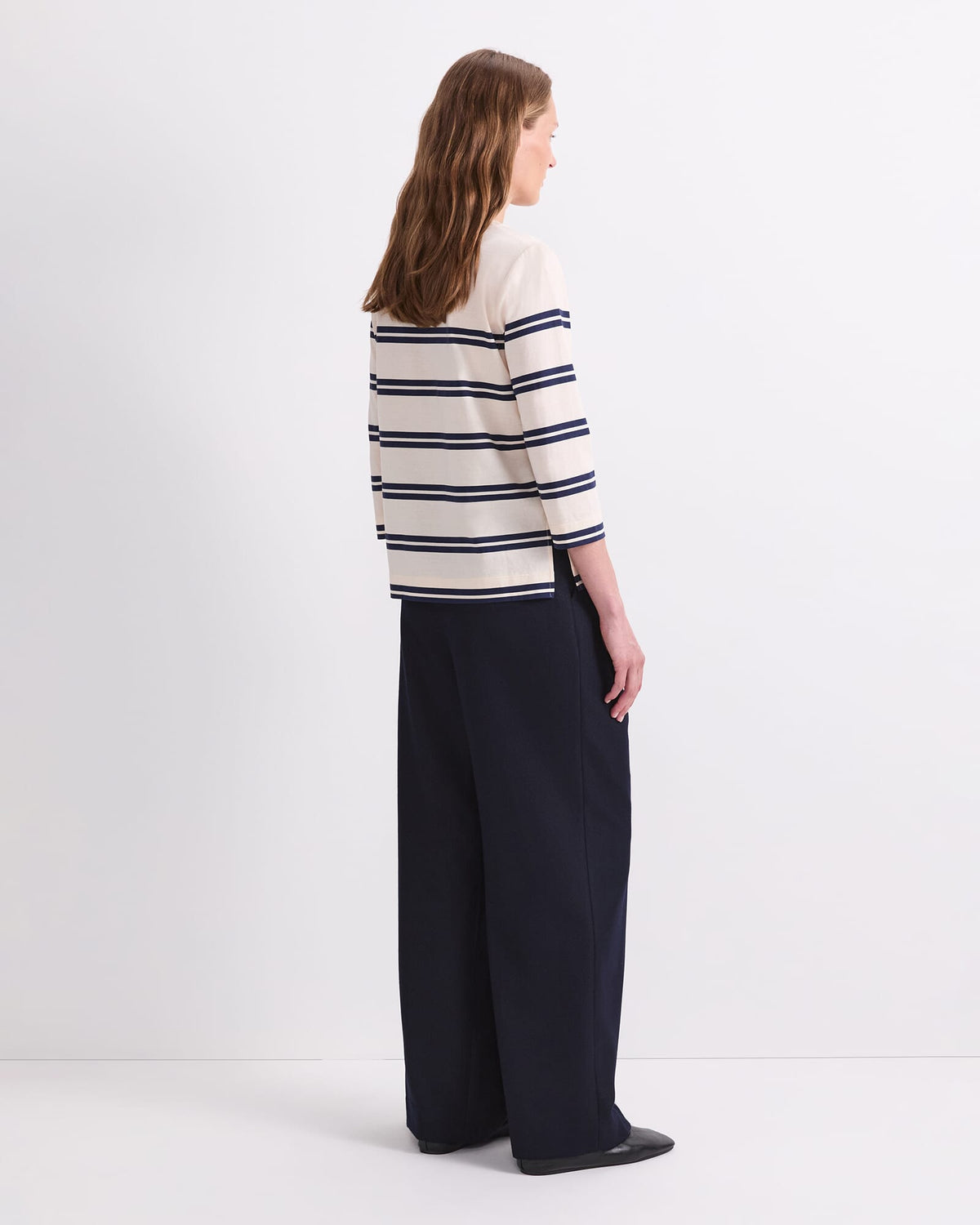 Stripe Half Sleeve Mercerised Tee