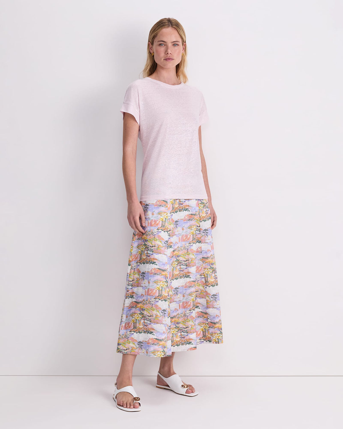 Tonia Foil Linen Tee