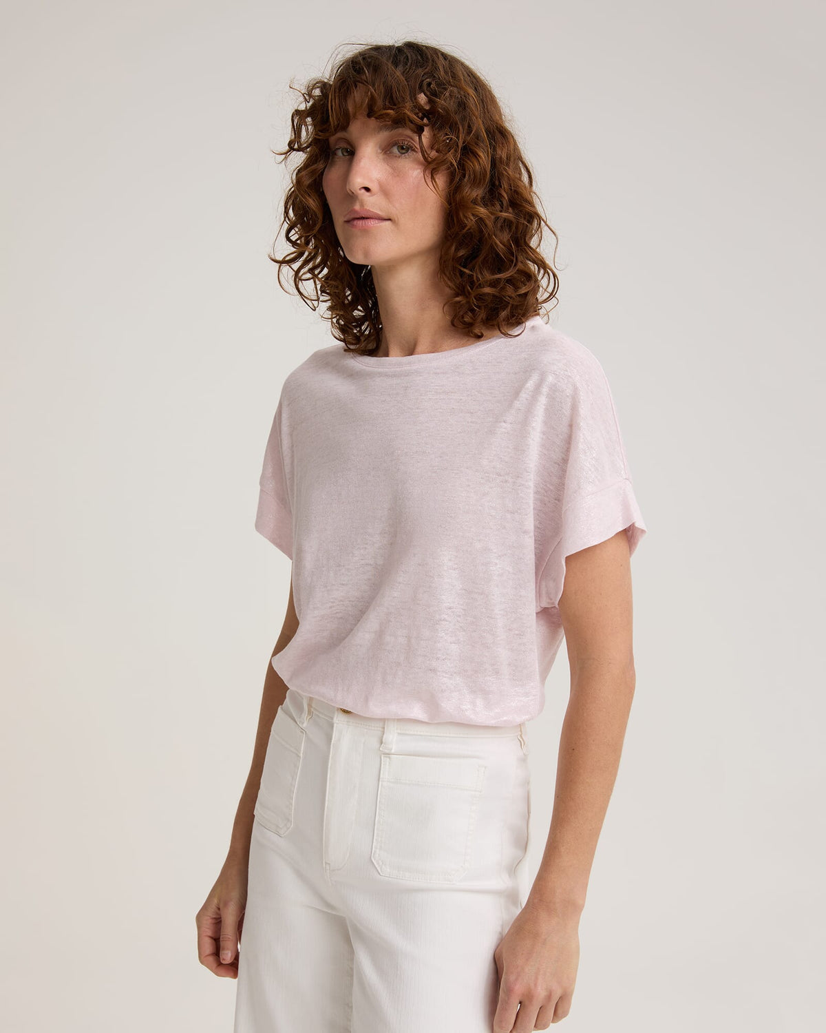 Tonia Foil Linen Tee