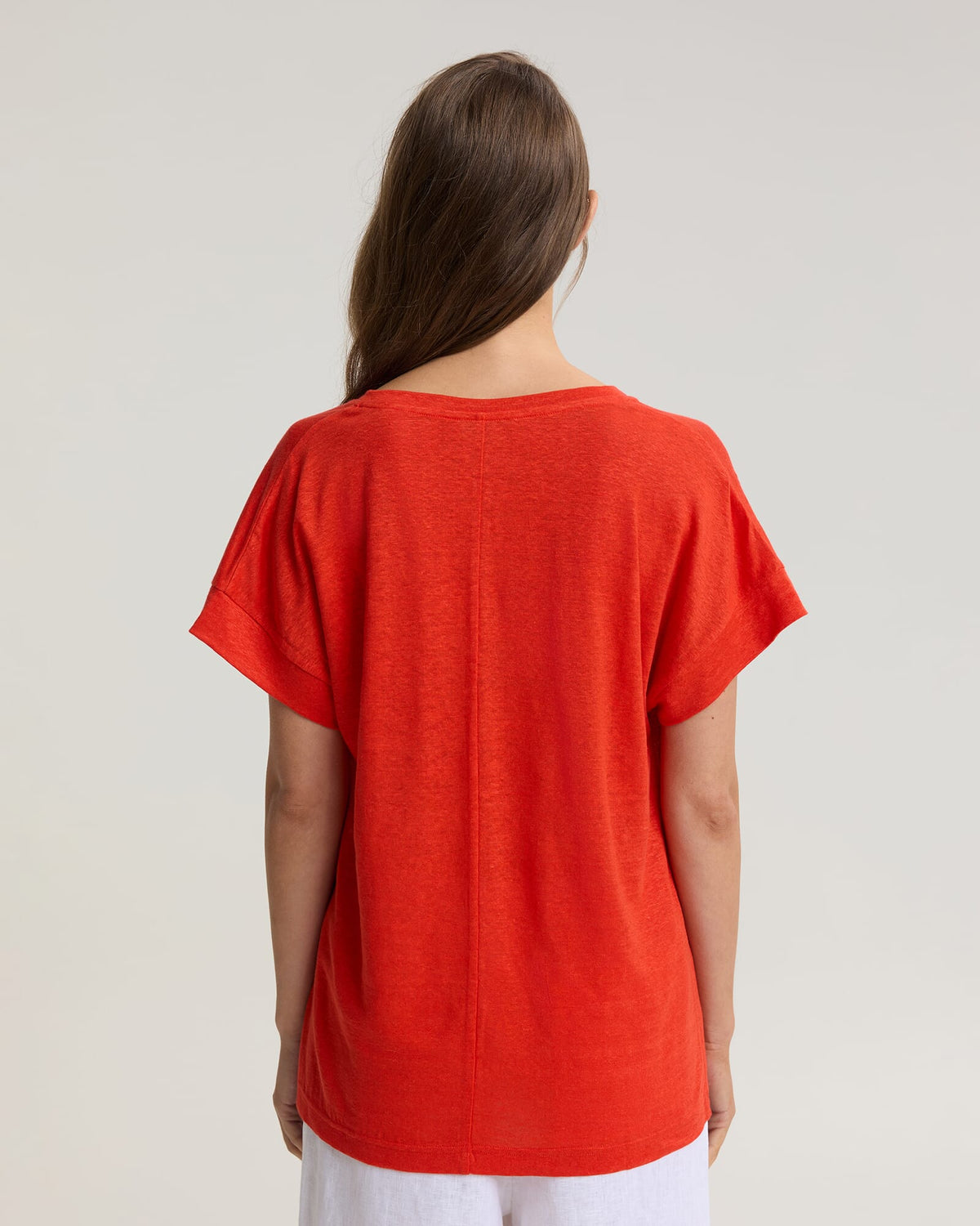 Tonia V-Neck Linen Tee