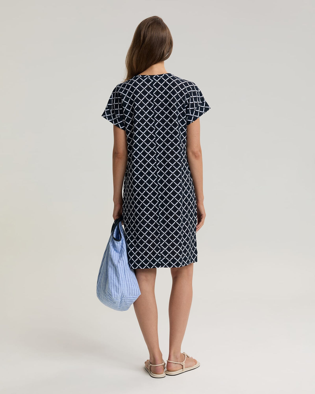 Geo Print Linen Mini Dress