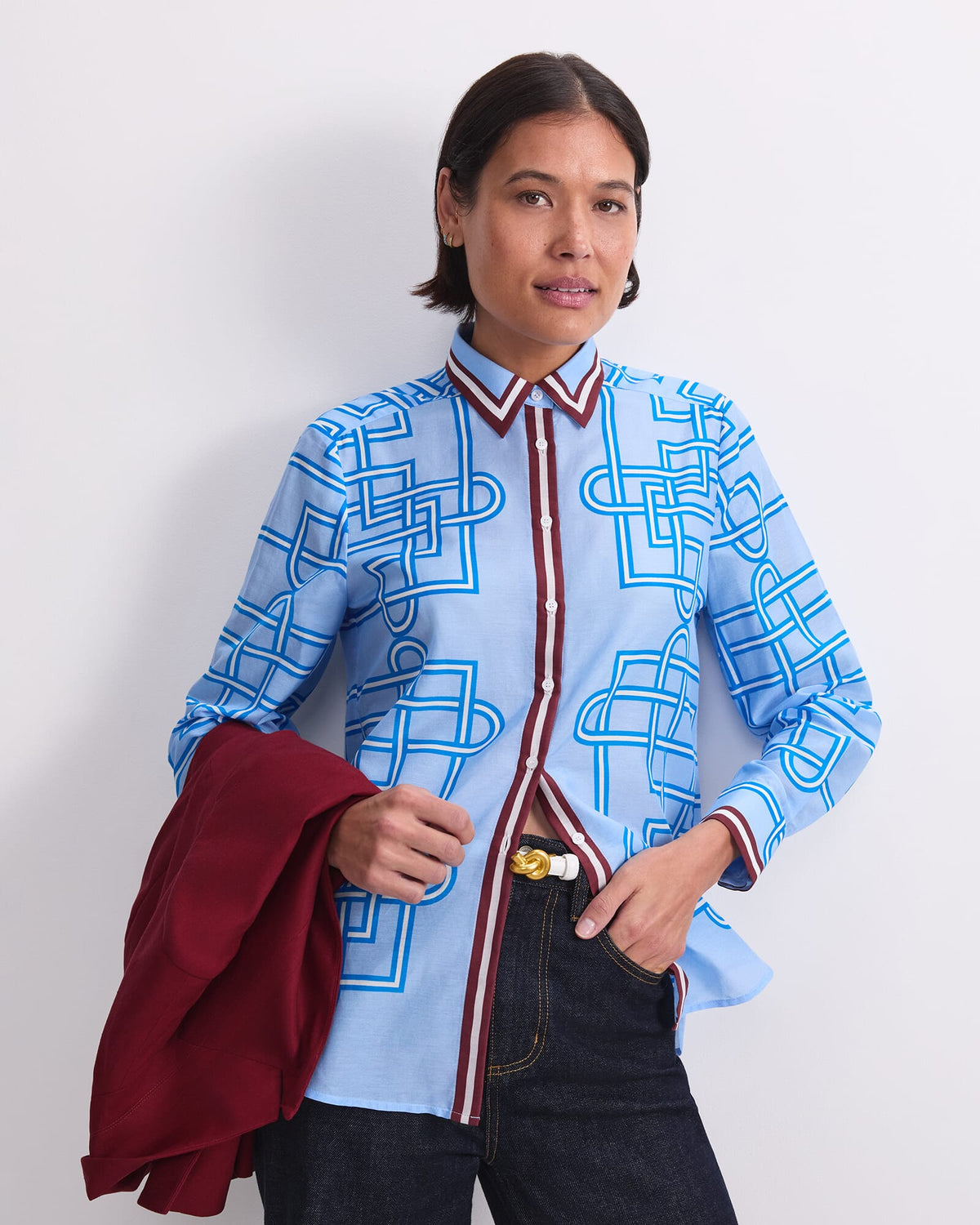 Rhodes Long Sleeve Cotton Silk Shirt