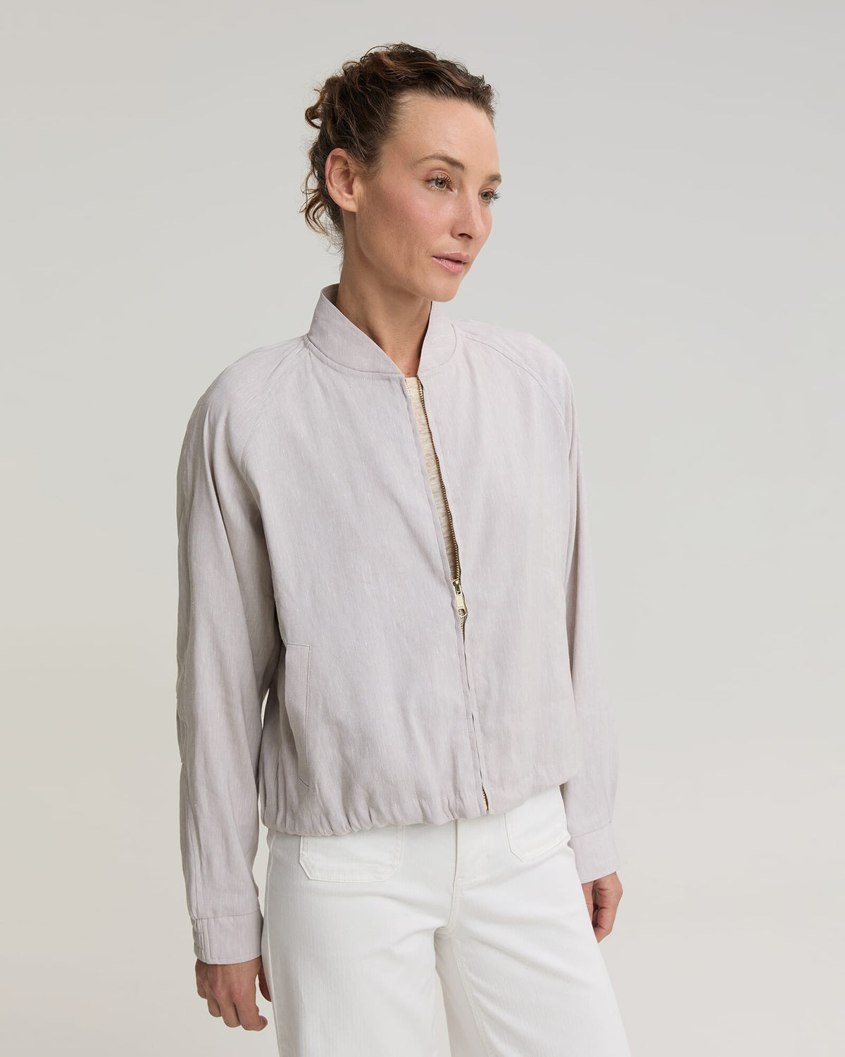 Rosa Linen Bomber Jacket