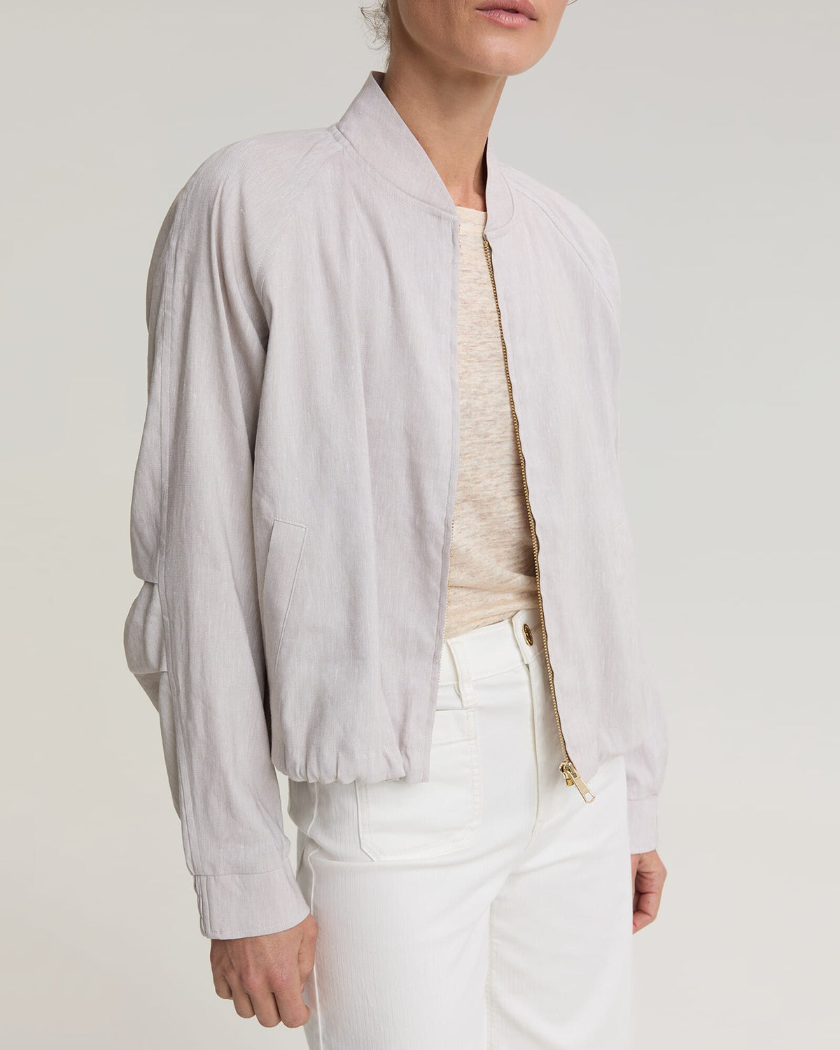 Rosa Linen Bomber Jacket