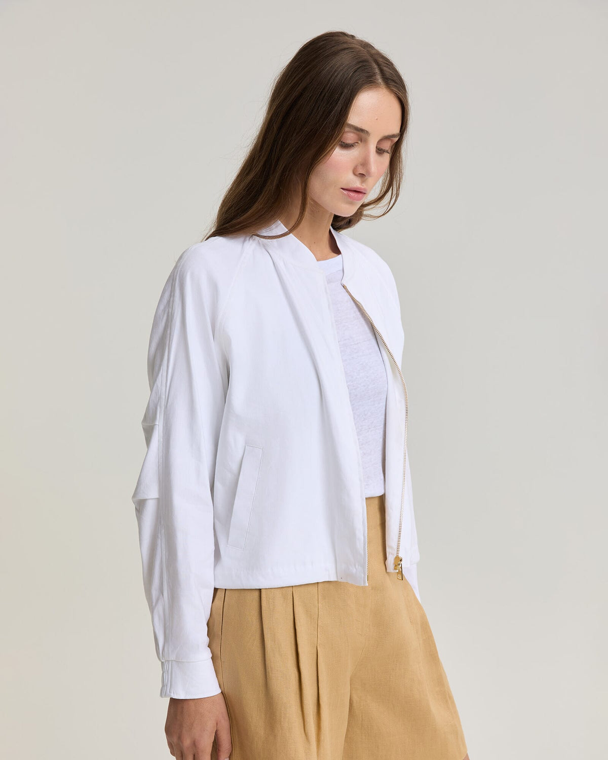 Rosa Linen Bomber Jacket