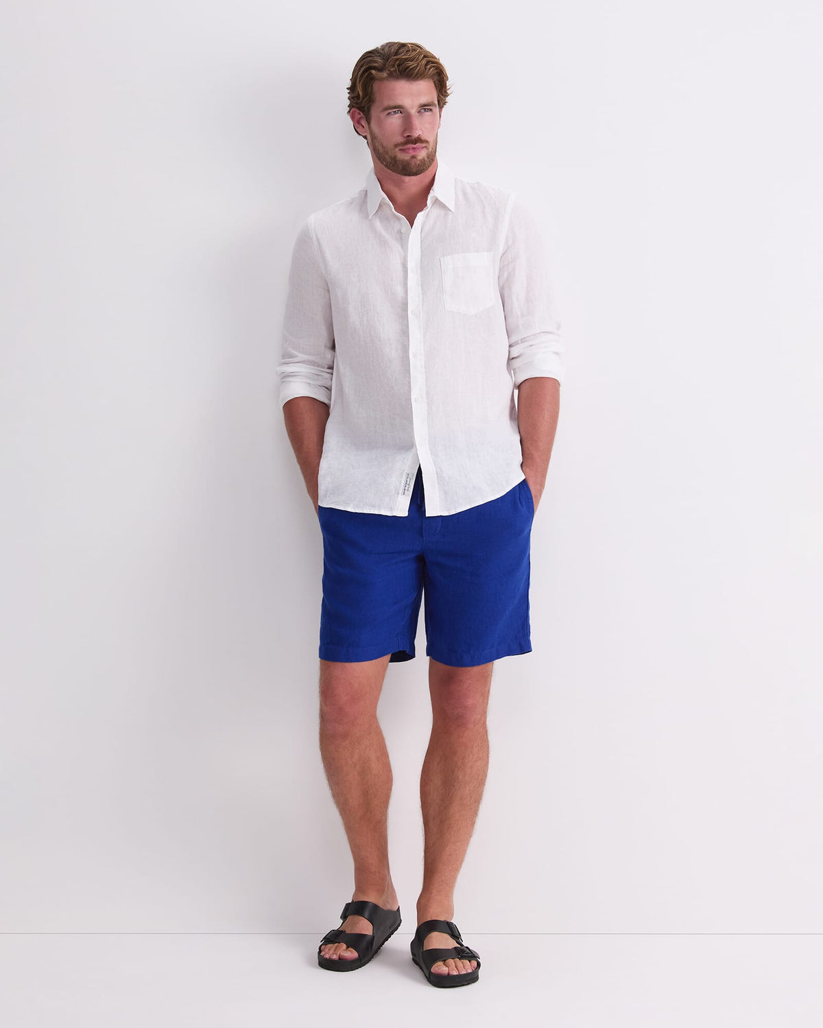 Caffery Yarn-Dyed Linen Short