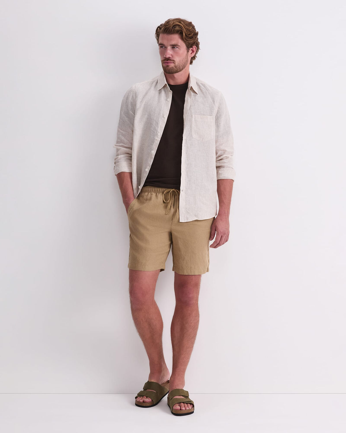 Caffery Yarn-Dyed Linen Short