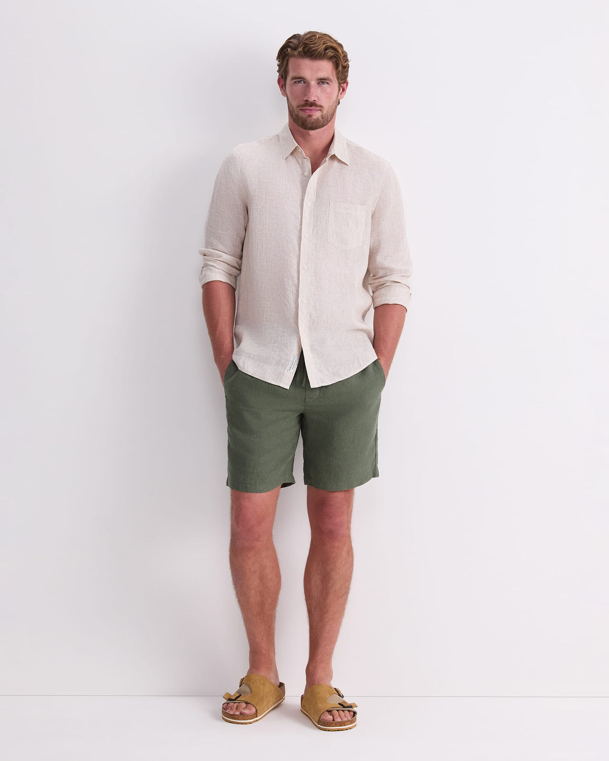 Caffery Yarn-Dyed Linen Short