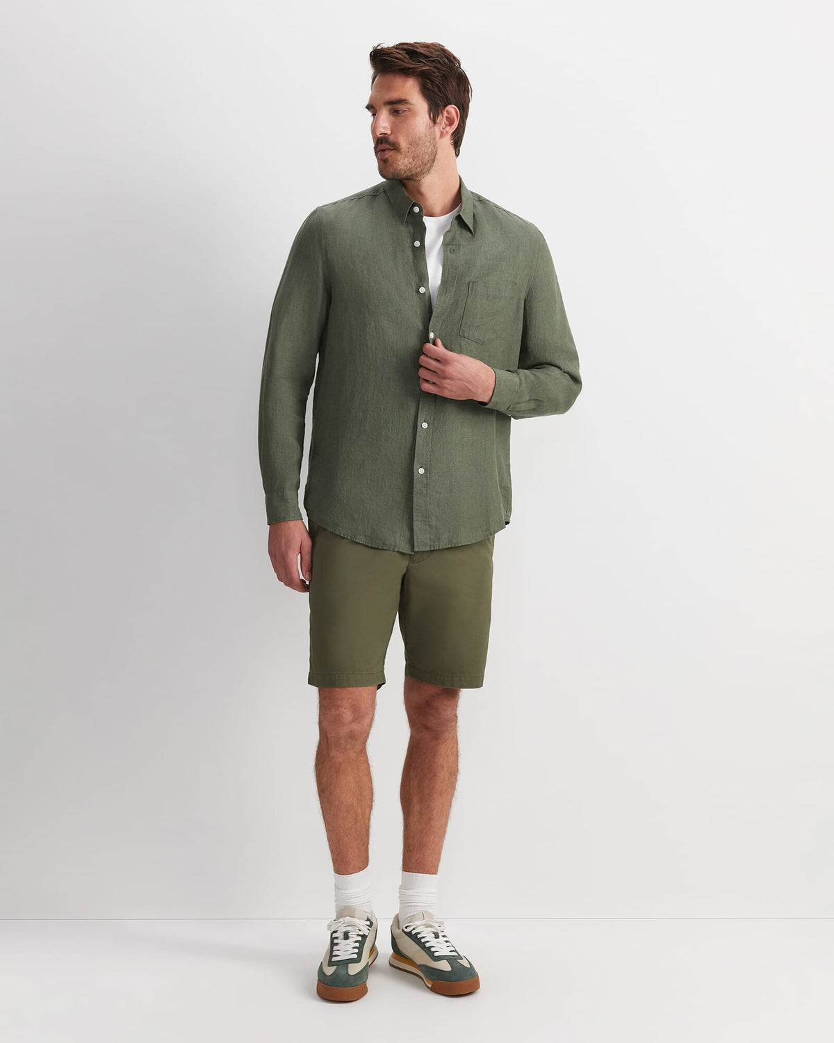 Linen Long Sleeve Delave Shirt