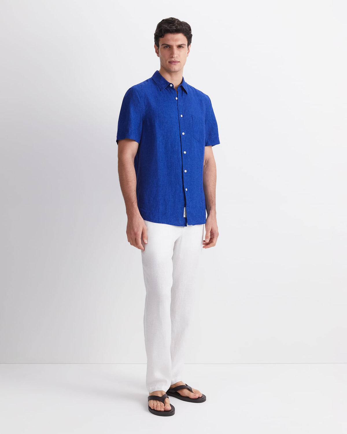 Short Sleeve Delave Linen Shirt