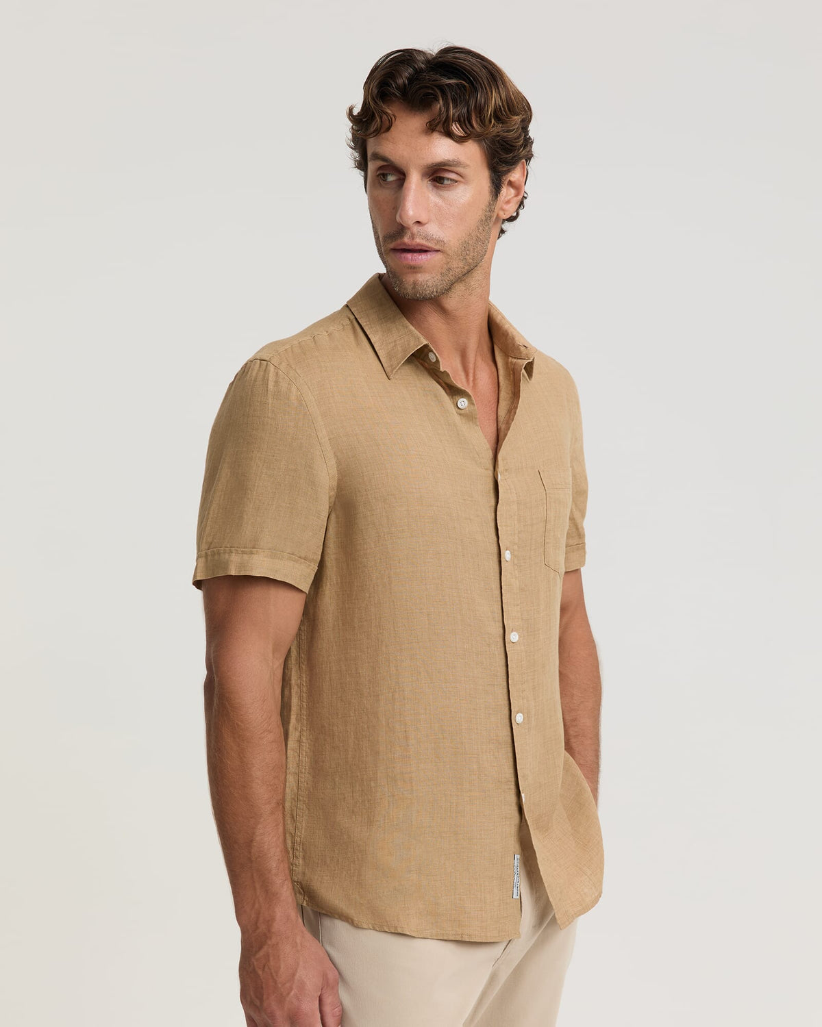 Short Sleeve Delave Linen Shirt