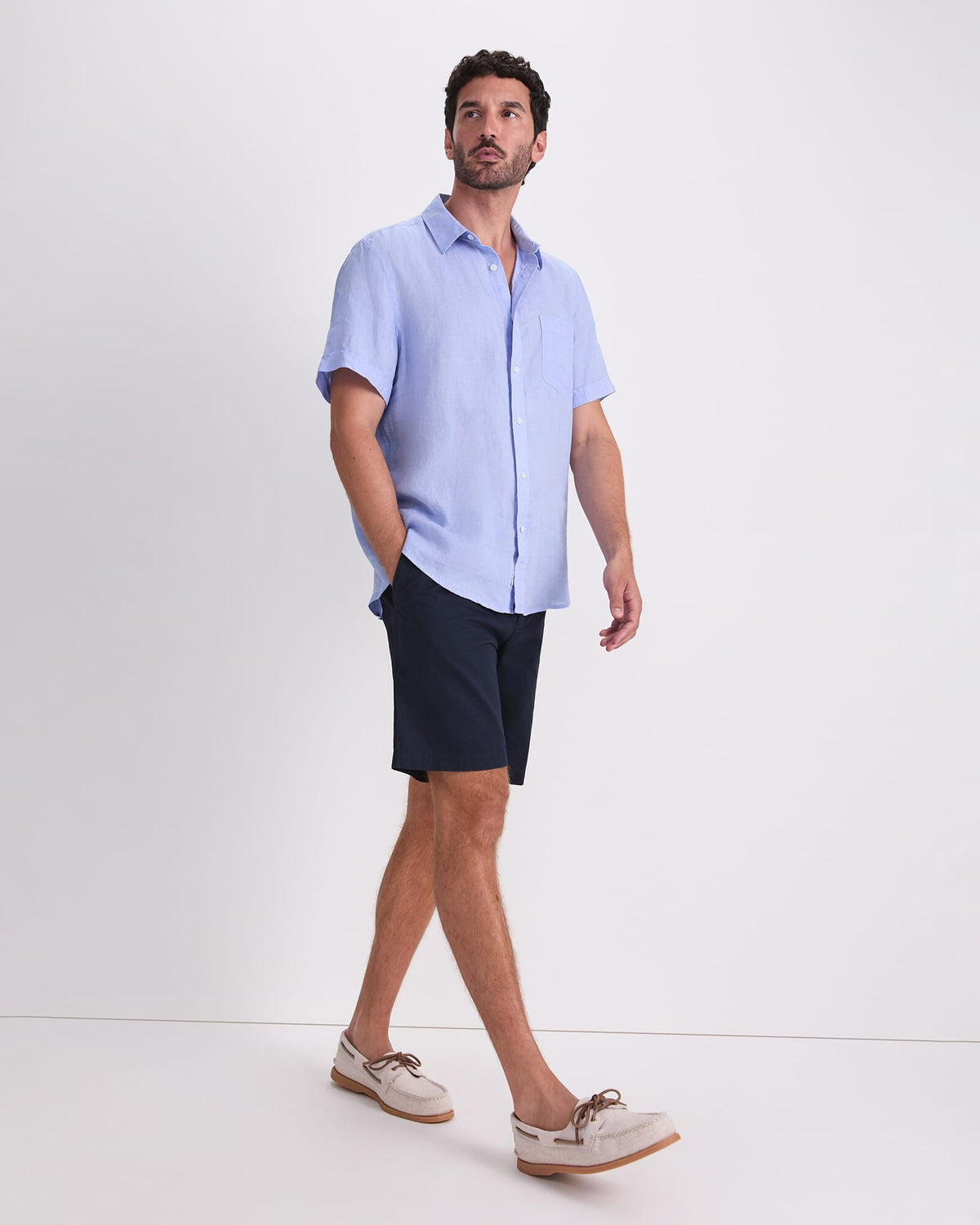 Short Sleeve Delave Linen Shirt