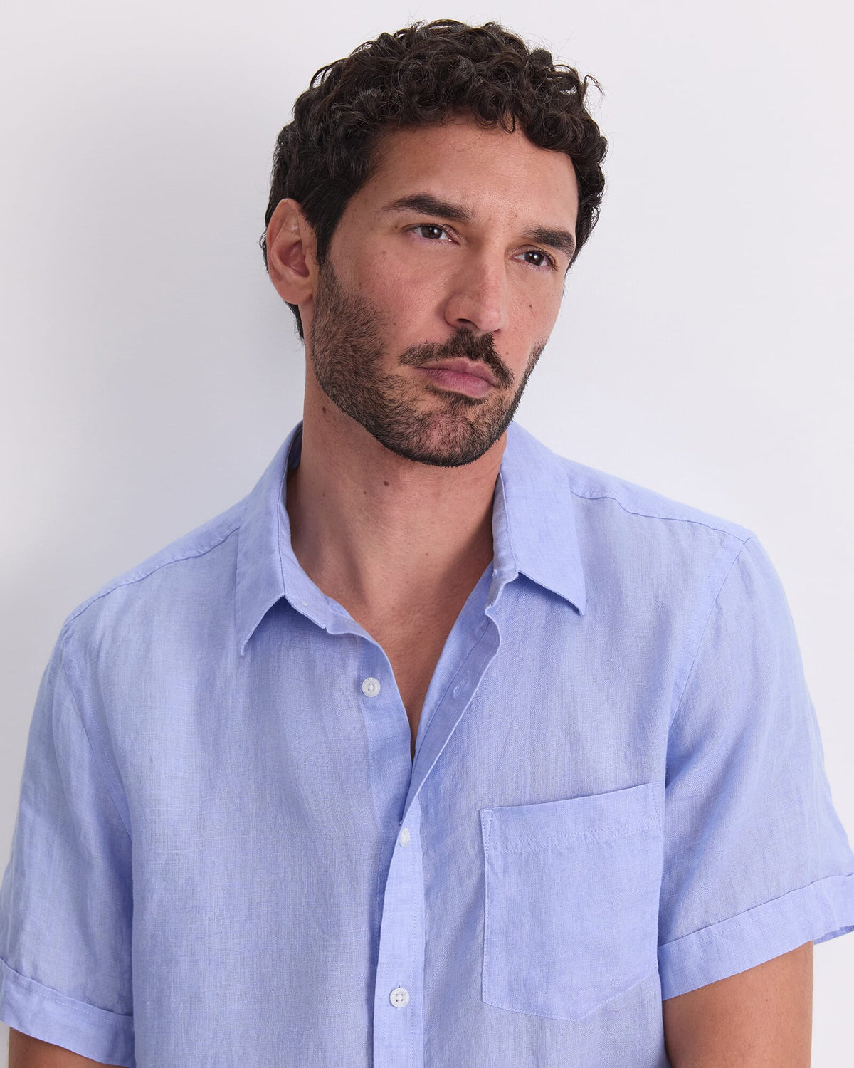 Short Sleeve Delave Linen Shirt