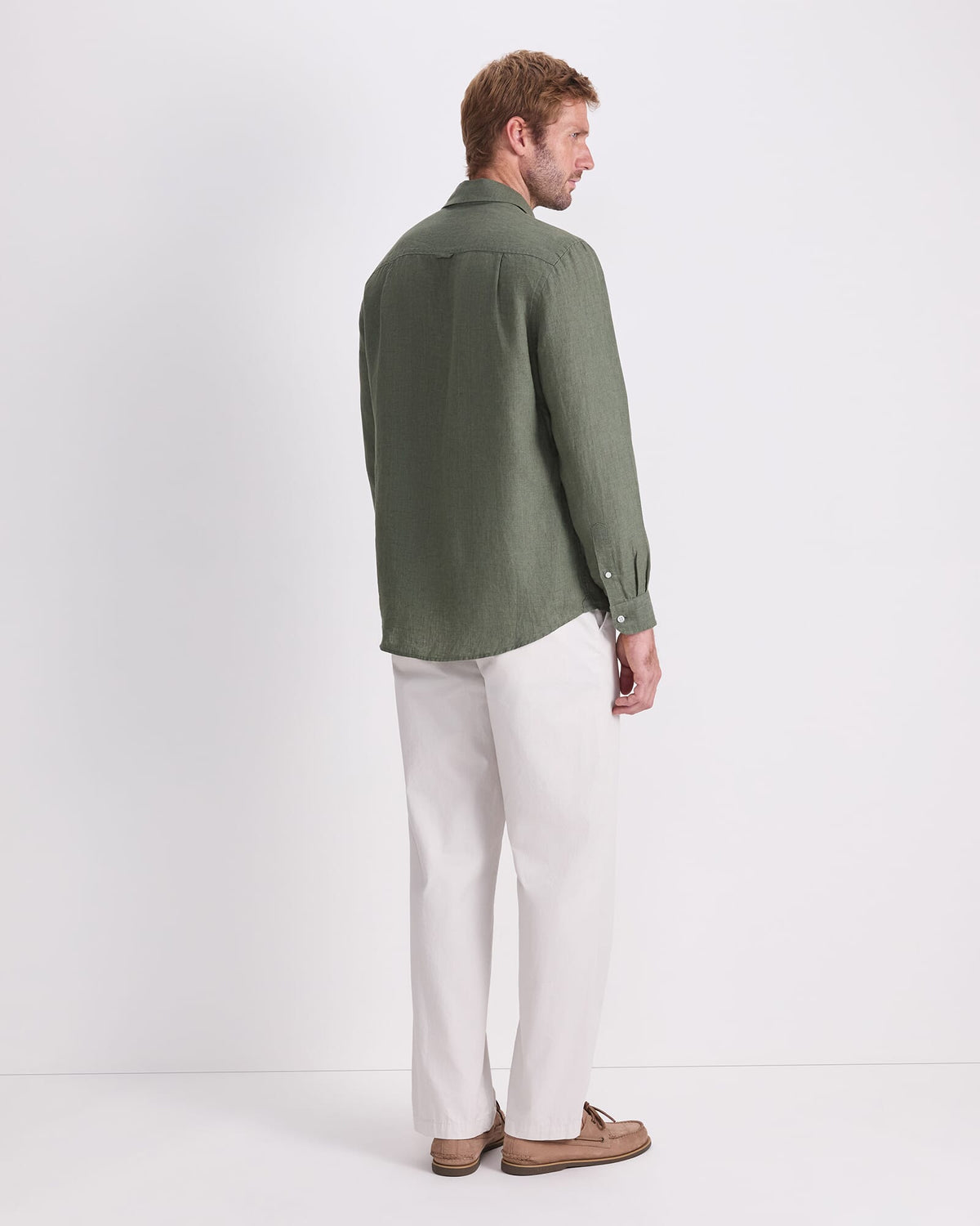 Long Sleeve Linen Yarn-Dyed Shirt